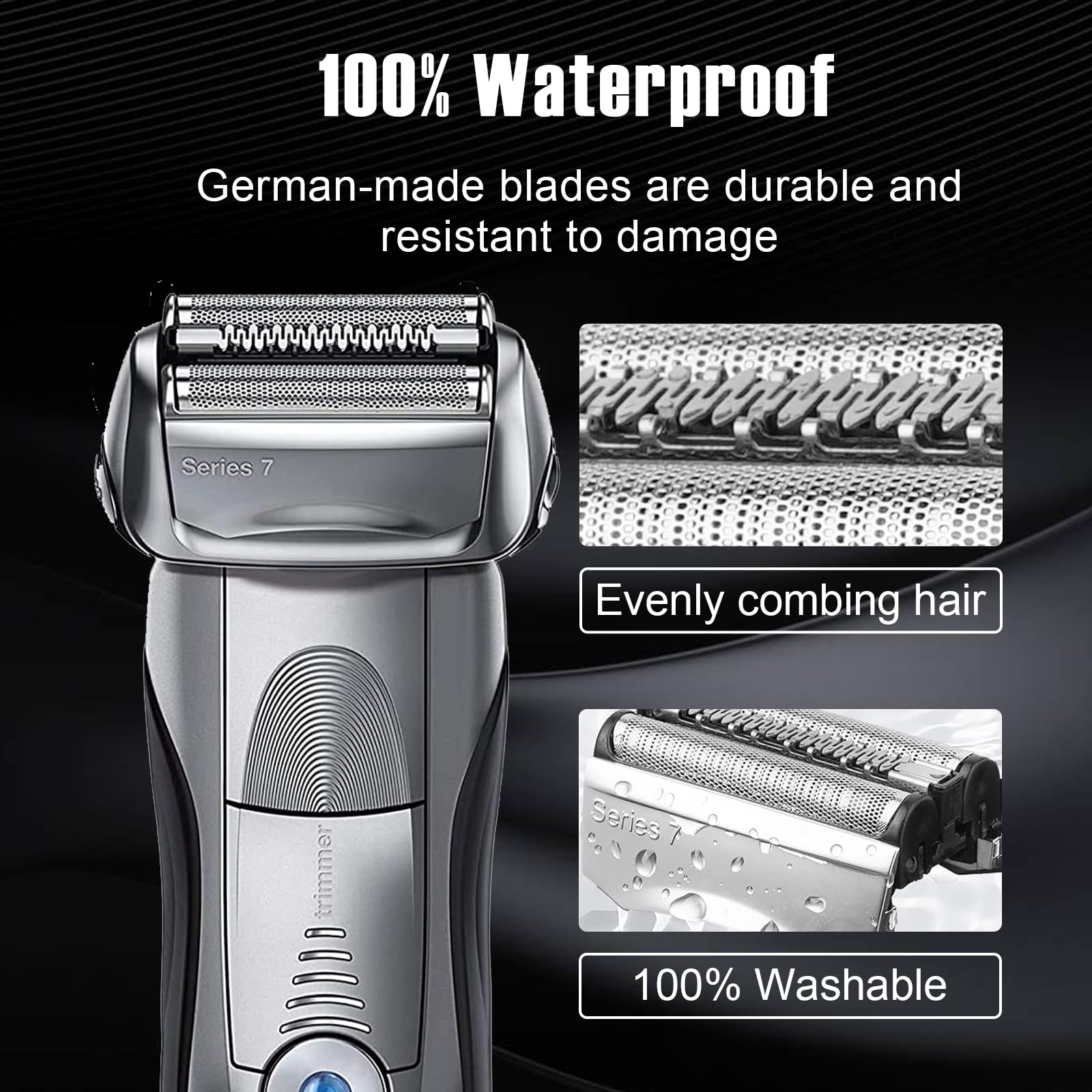 3Pack 70S Series 7 Replacement Head For Braun Series 7 Foil Shaver Replacement Heads Compatible Braun Series 7 Replacement Compa