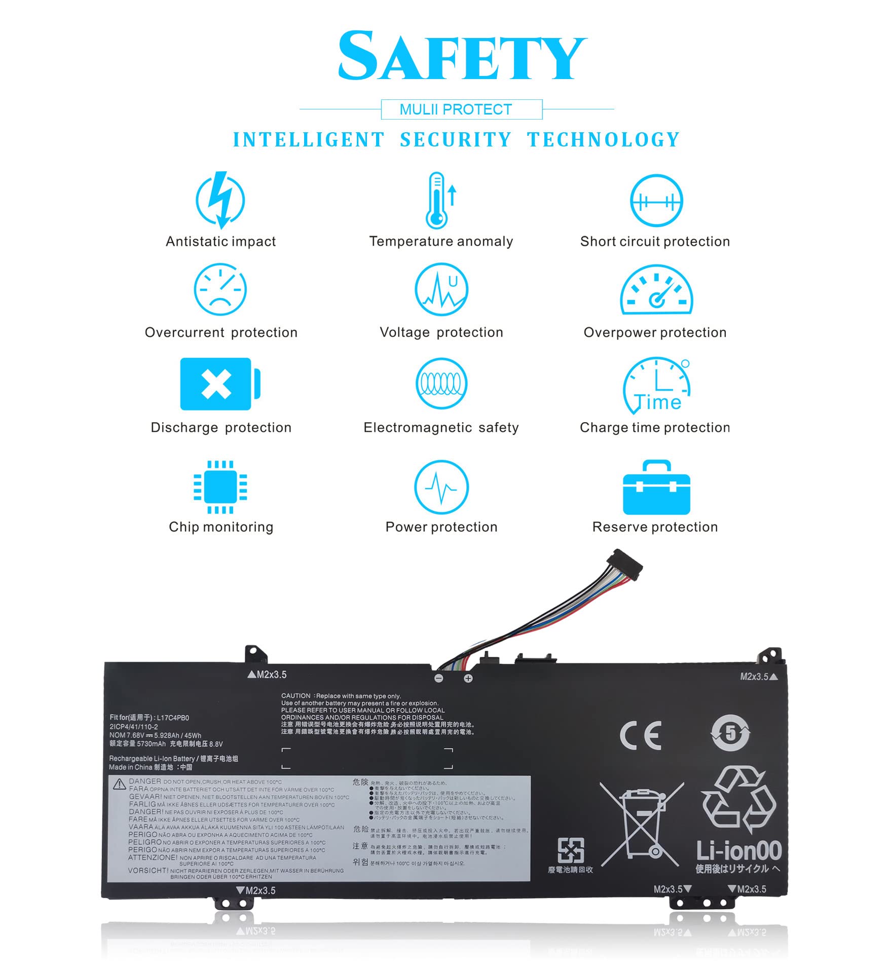 L17C4Pb0 81Em L17M4Pb0 Battery For Lenovo Flex 6 6 14 6 14Ikb 6 141Kb 6 14Arr, Ideapad 530S 530S 14Ikb 530S 141Kb 530S 14Arr 530