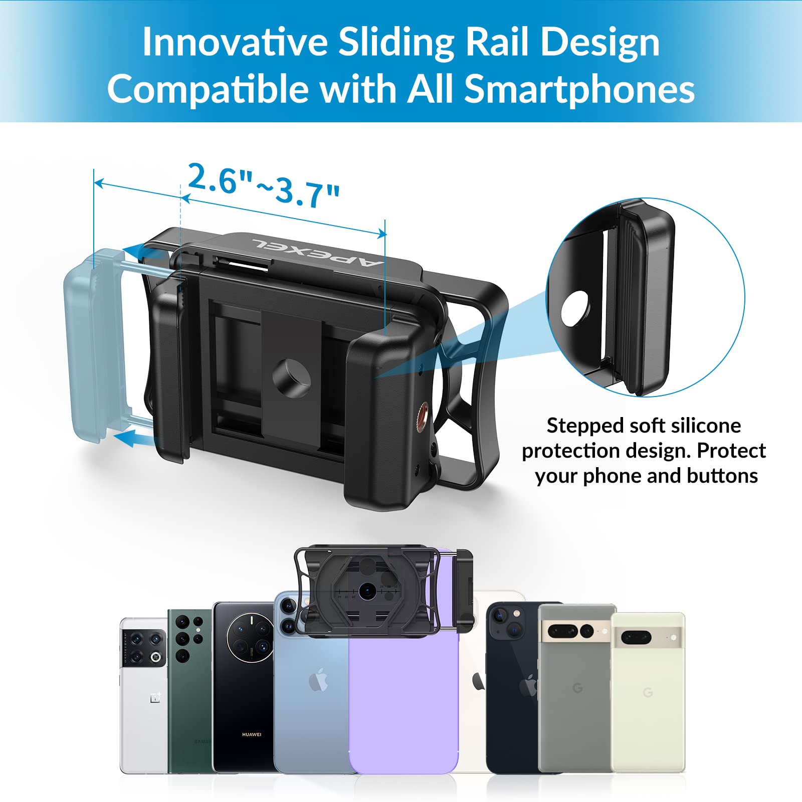 Apexel Telescope Phone Adapter, Binocular Photo Adapter For Android & Iphone, Phone Holder Mount For Telescope, Monocular, Binoc