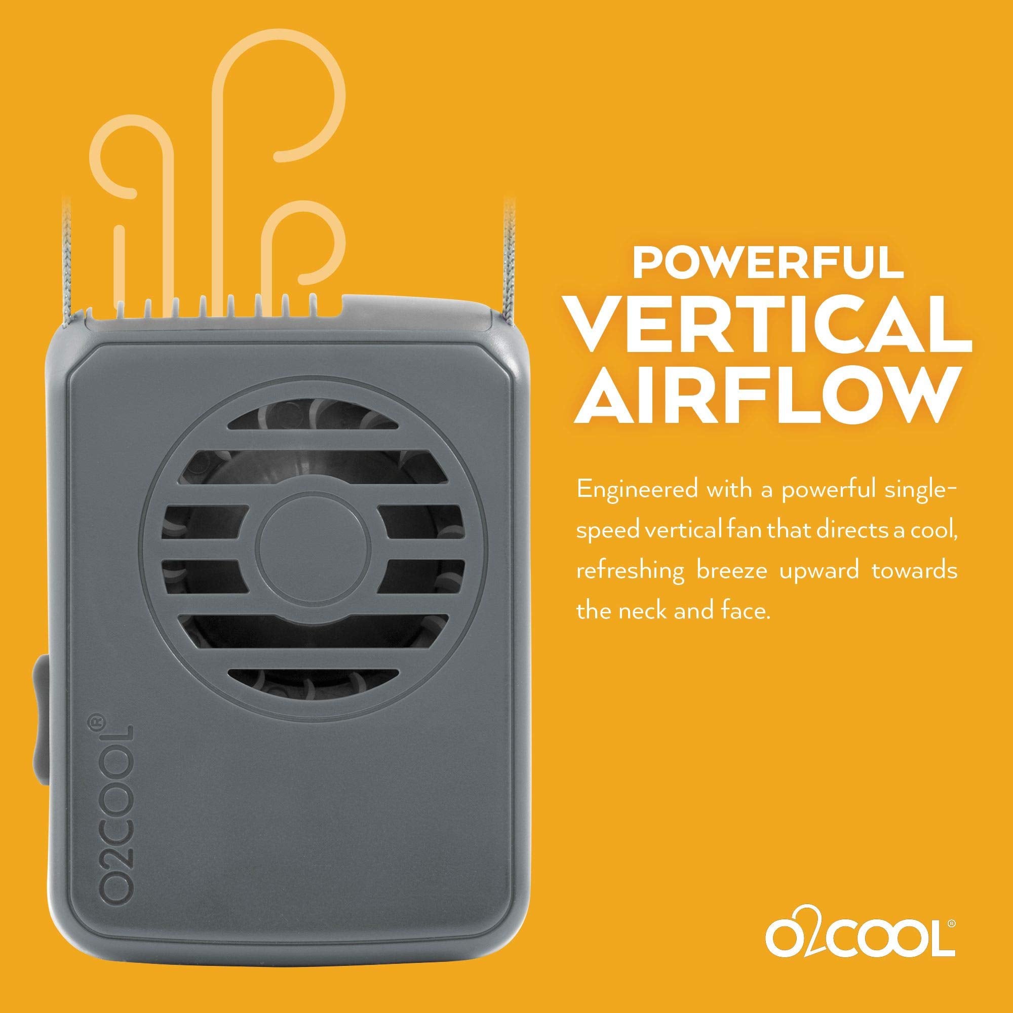 O2Cool Deluxe Personal Necklace Fan | Hands  Free, Battery Operated Wearable Mini Cooling Device For Beach, Sporting Events, Cam