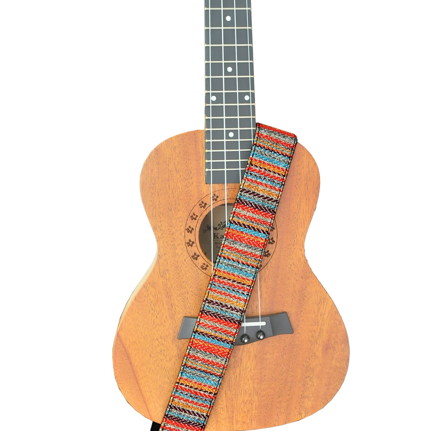 Farcaya Ukulele Strap For Soprano Concert Tenor Baritone Uke Mandolin Banjo Cotton Soft Country Style With Picks Lock Button End