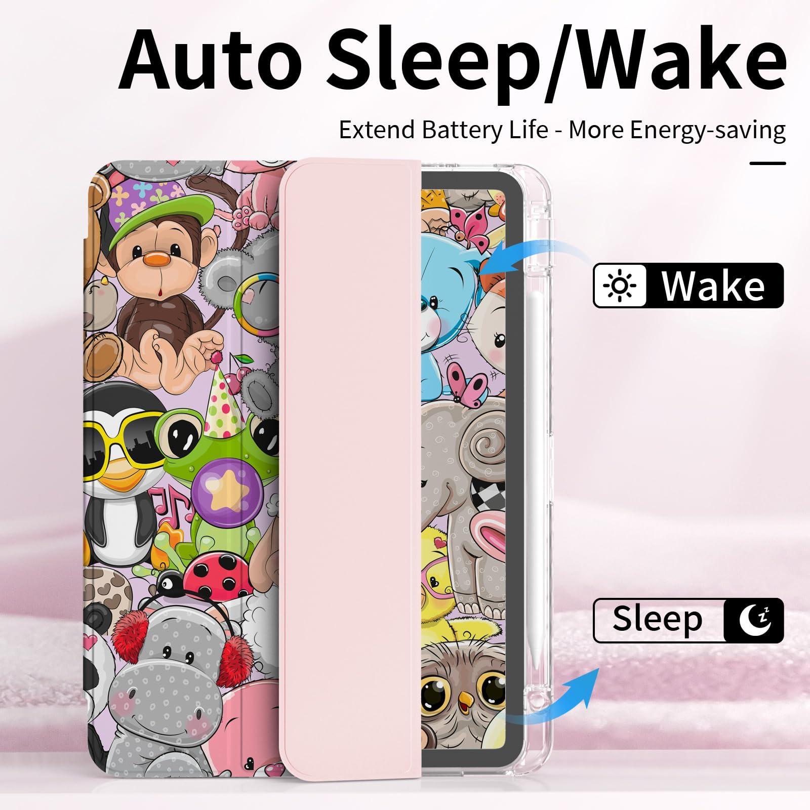 Piznernico Slim Trifold Case For Ipad Air 6Th 11 Inch M2 2024, Ipad Pro 11 4Th/3Rd/2Nd/1St Gen Case, Ipad Air 5Th/4Th Generation