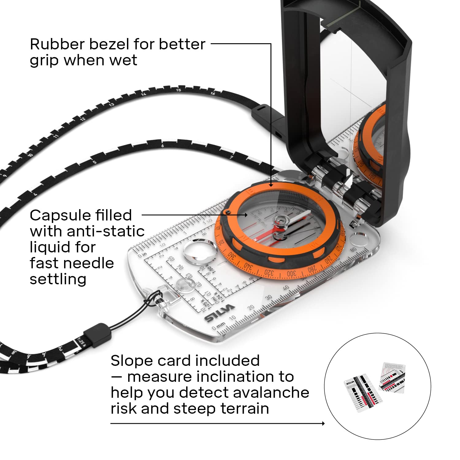 Silva Expedition S Compass | Night-Enabling Luminous Markings | Perfect For Navigation, Hiking, Trekking And Hunting