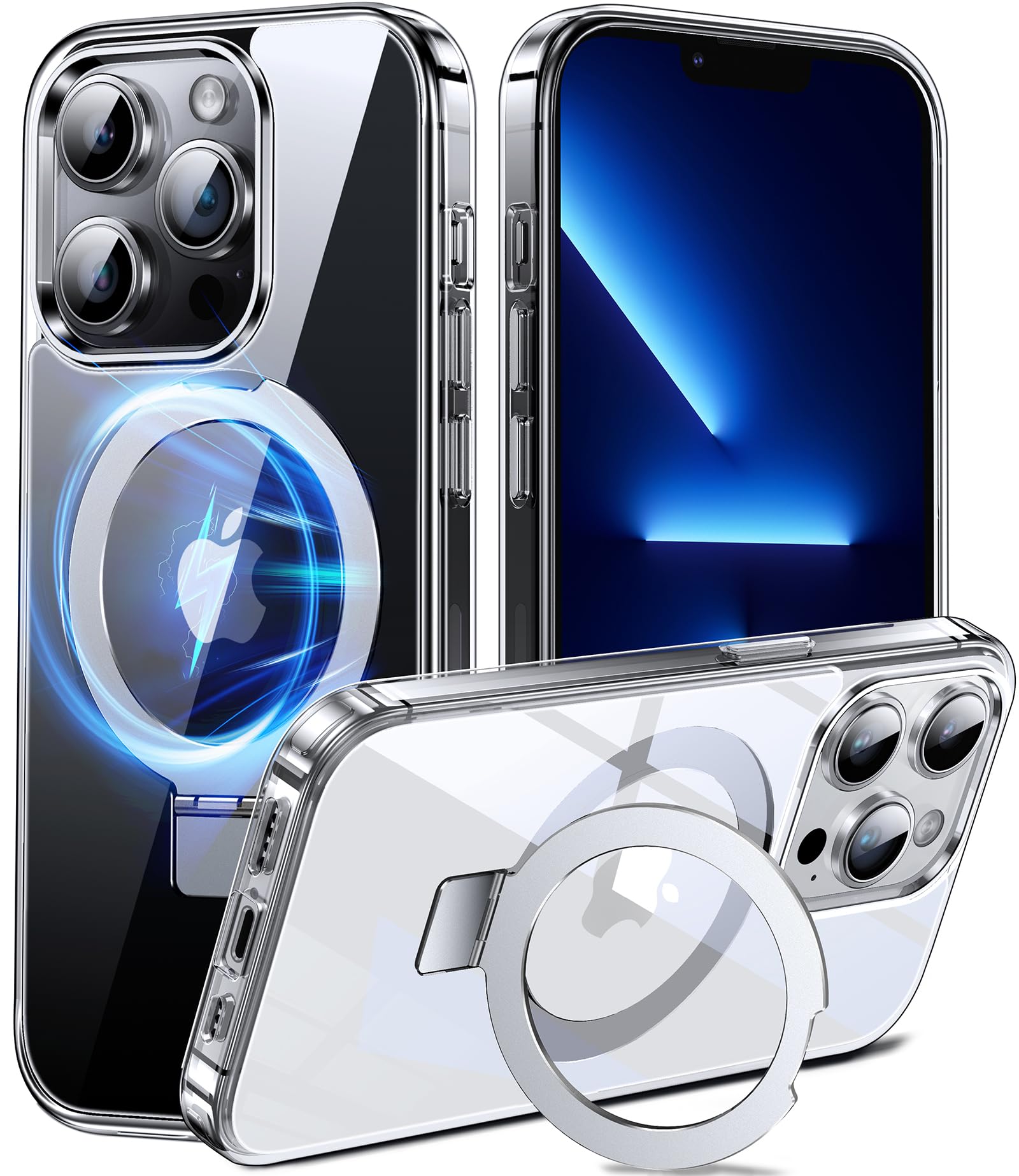 Chicfun Magnetic Stand For Iphone 13 Pro Case, Compatible With Magsafe Iphone 13 Pro Phone Case + Invisible Stand + No.1 Militar
