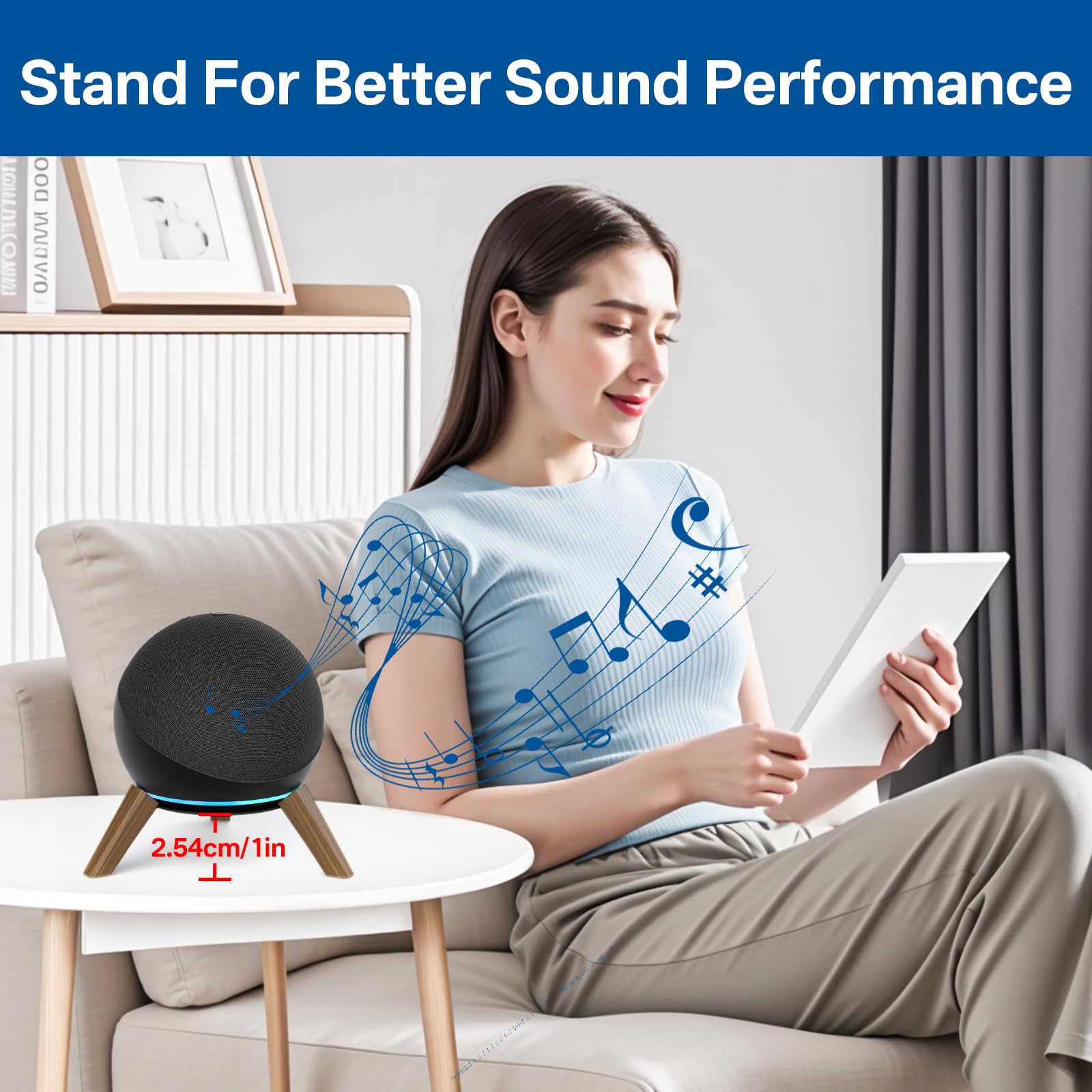 Wooden Desktop Stand For Echo Dot 4Th Gen / 5Th Gen Stand Holder For Better Sound   Wood Tripod Speaker Stand Desk For Echo Dot
