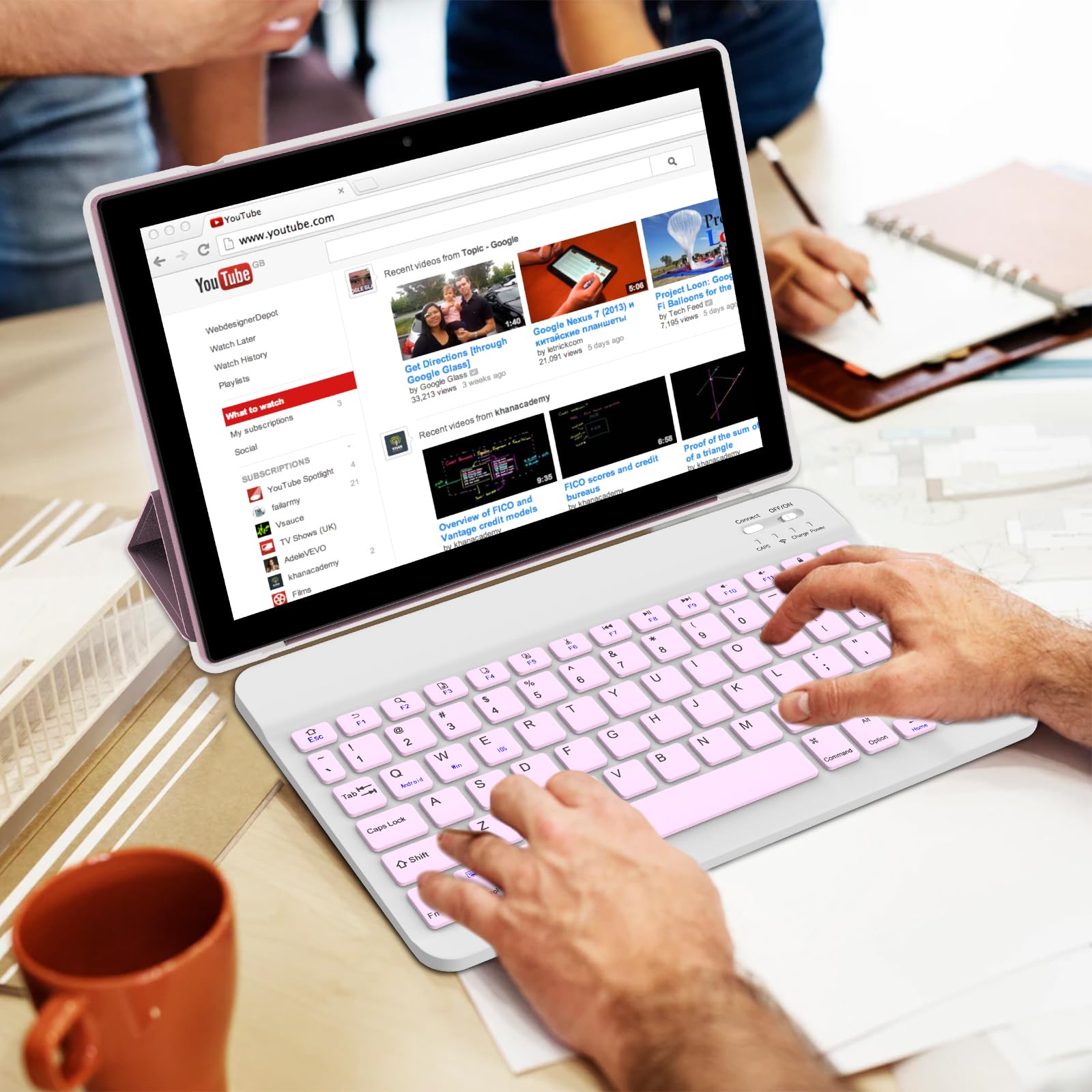 10.1 Inch Android 12 Tablet, Newest 2 In 1 Tablets, 4Gb Ram+64Gb Rom Quad Core Processor, 1280*800 Fhd Tableta With Keyboard/Mou