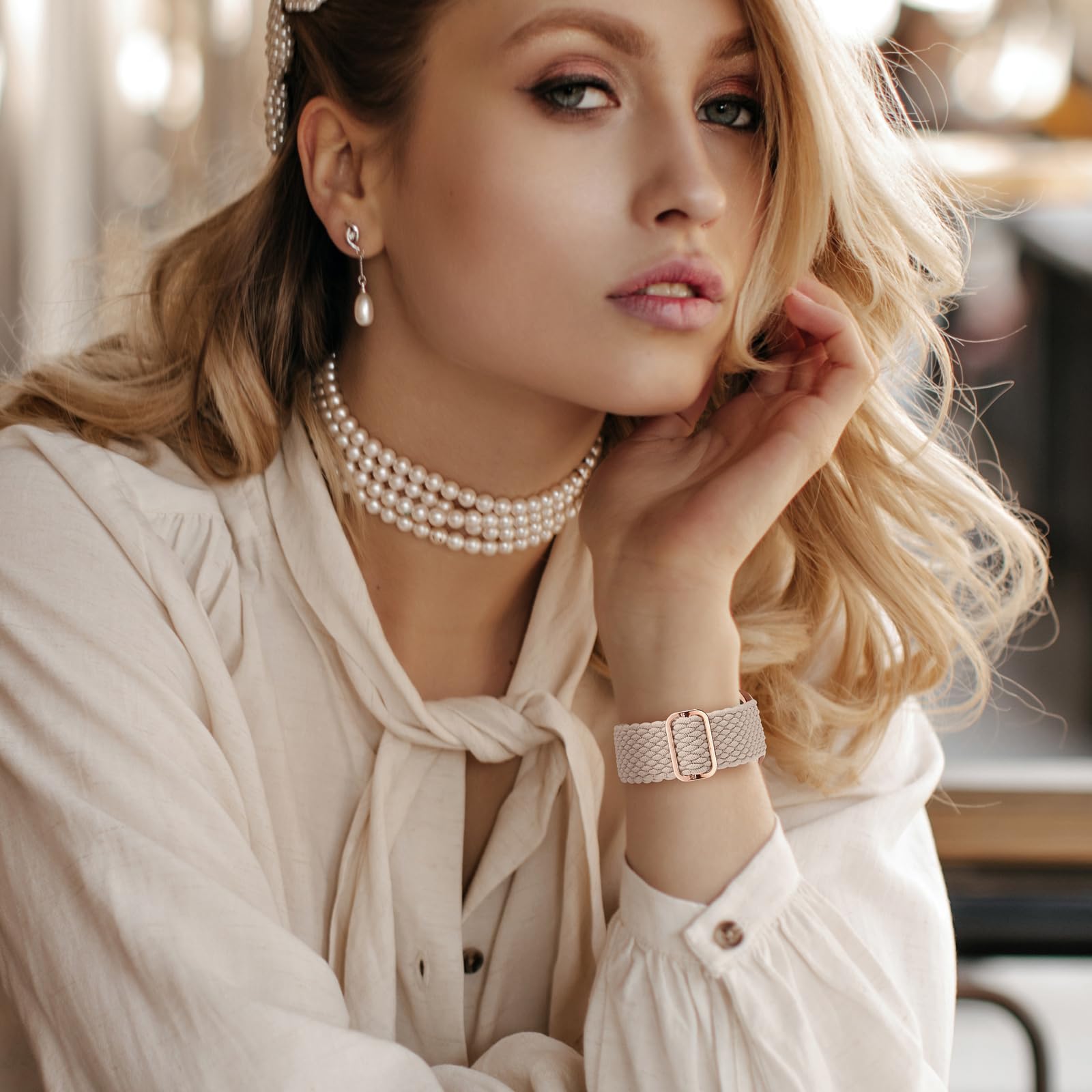 Braided Solo Loop Compatible With Apple Watch Band 42Mm 44Mm 45Mm 49Mm Women Men, Adjustable Stretchy Bands Elastic Sport Wristb