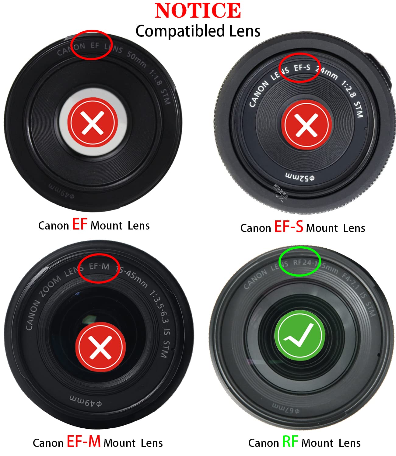 Rf Rear Lens Cap Cover For Canon Eos R50 R100 R10 R8 R7 R6 R6 Mark Ii R5 R5C R3 R Rp More Canon Rf Mount Camera(For Accessories)