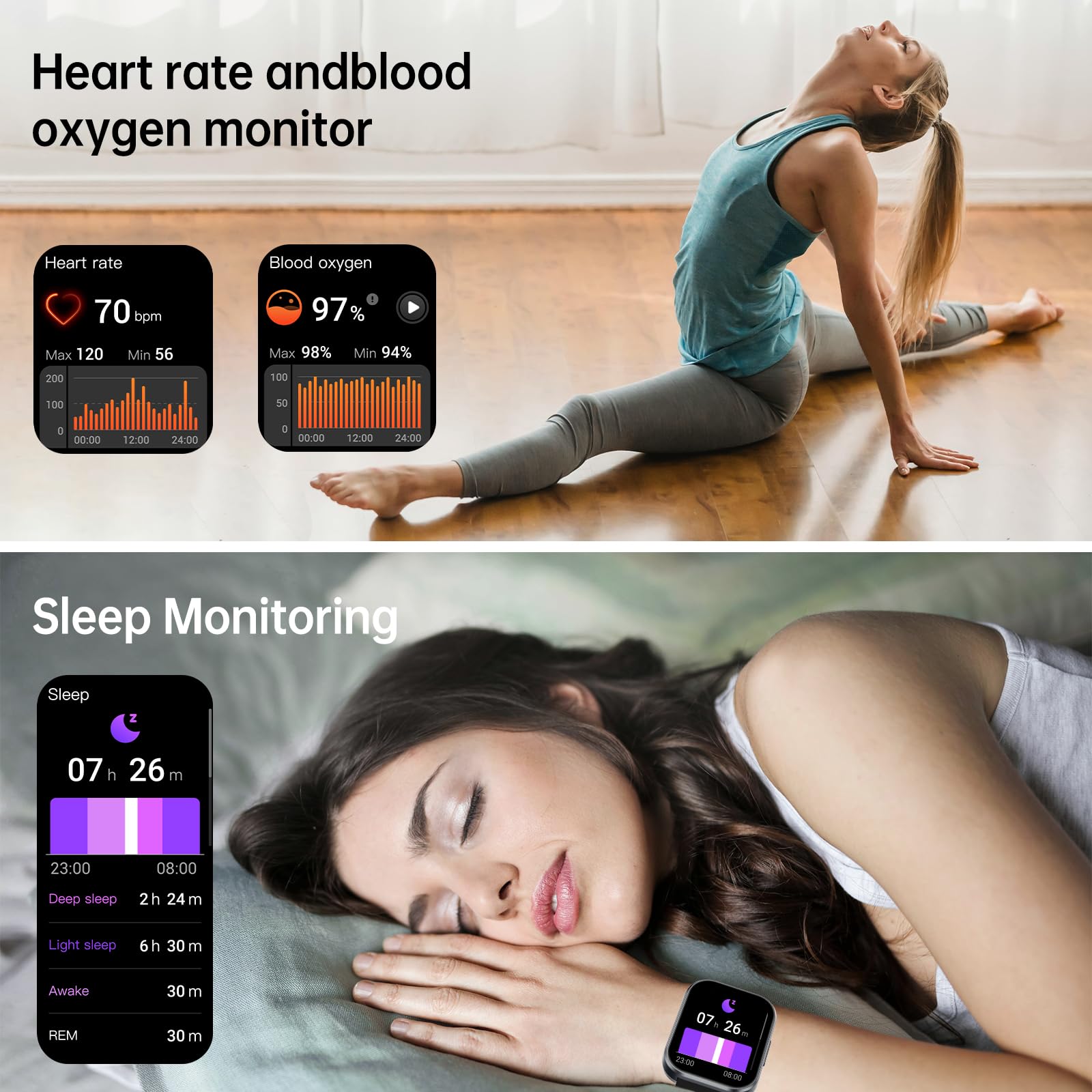 Oukitel 2025 Smart Watch(Answer/Make Call), 1.91'' Hd Smart Watches For Men Women, Fitness Tracker With Heart Rate Sleep Monitor