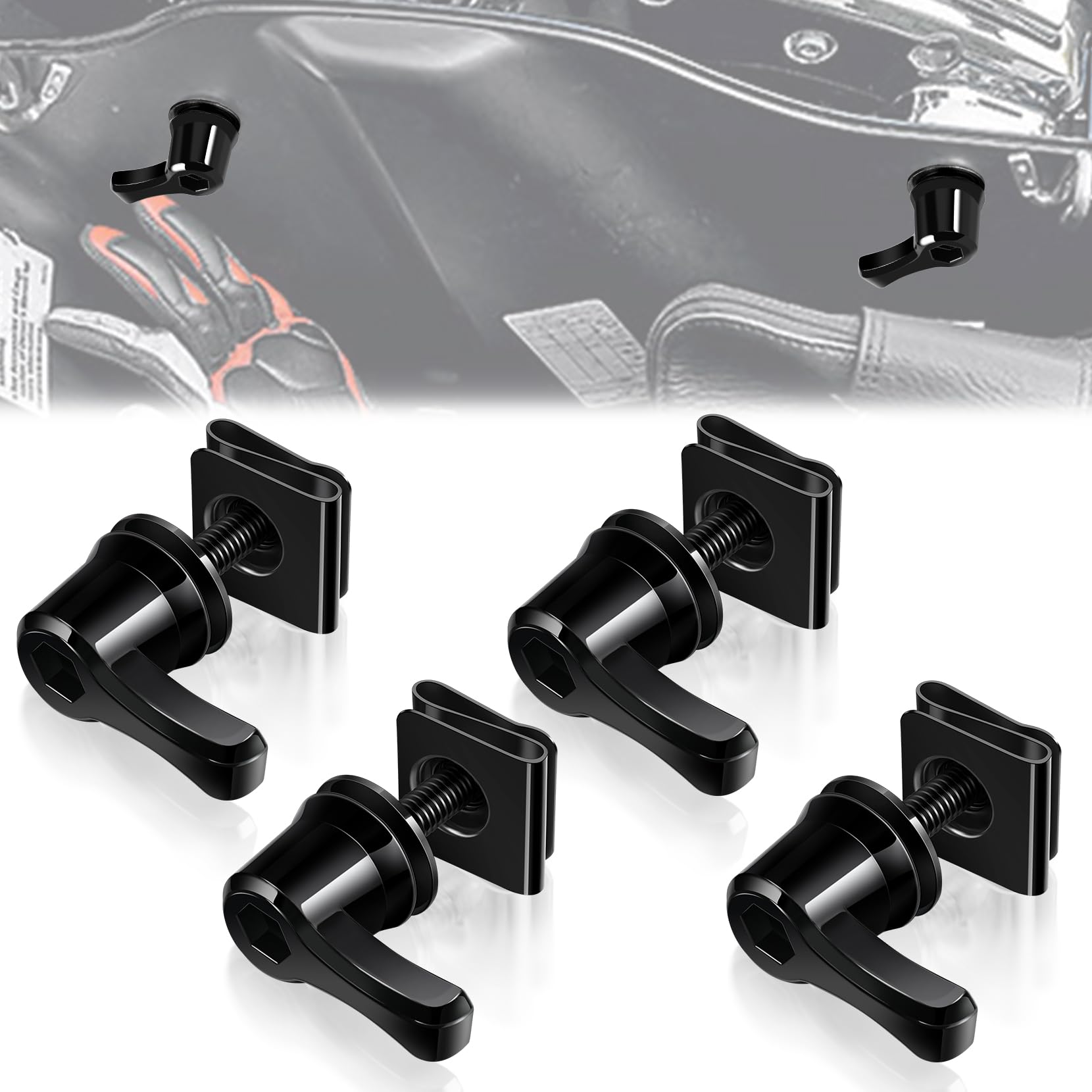 Amazicha New Saddle Bag Lock Hardware Bolt Kit, Theft Deterrent Saddlebag Lever Locks Mounting Hardware Screws Compatible For Ha