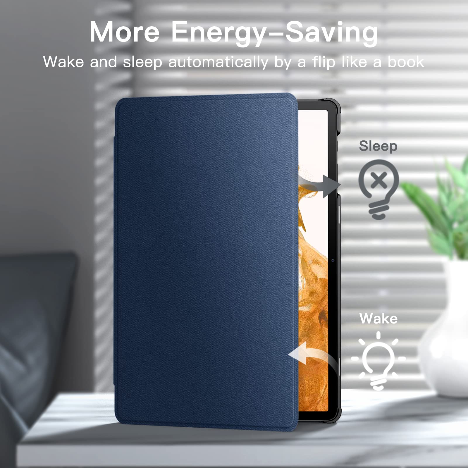 Jetech Case For Samsung Galaxy Tab S8 Plus 2022 / S7 Fe 2021 / S7 Plus 2020 12.4-Inch With S Pen Holder, Slim Folio Stand Protec