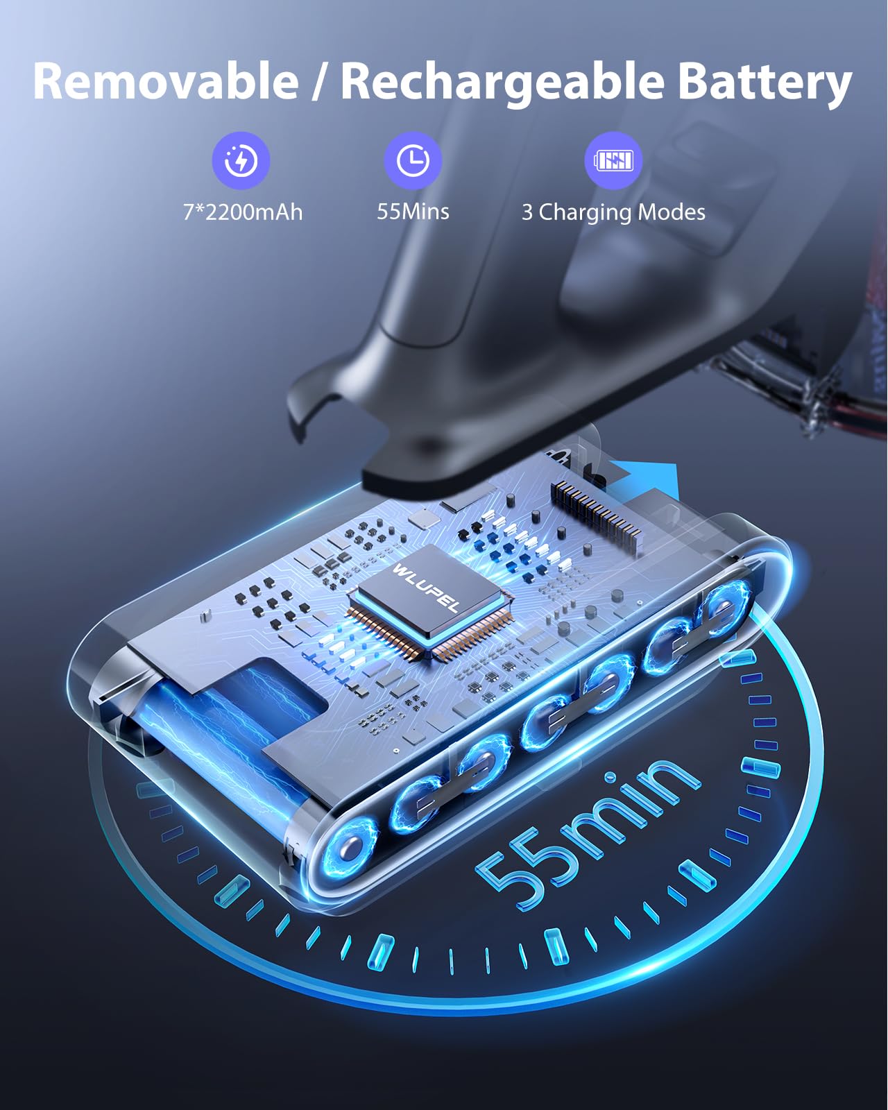 Powerffy Cordless Vacuum Cleaner, 40Kpa/450W Stick Vacuum Cleaner Up To 55 Mins Runtime With Led Touch Screen, Handheld Anti Tan