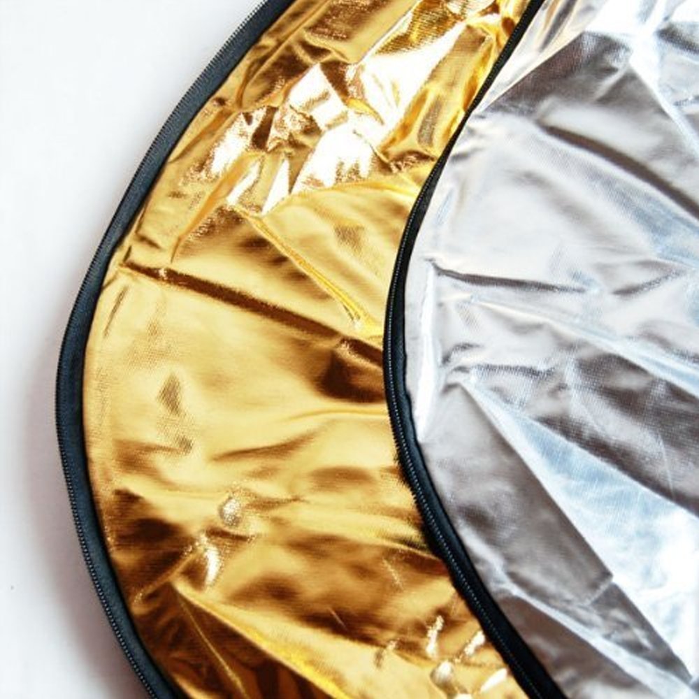 Limostudio 24 X 36 Inch Multi Color Collapsible Lighting Reflector Pop-Up Disc, 5 Colors In 1 Set, Translucent, Silver, Gold, Wh