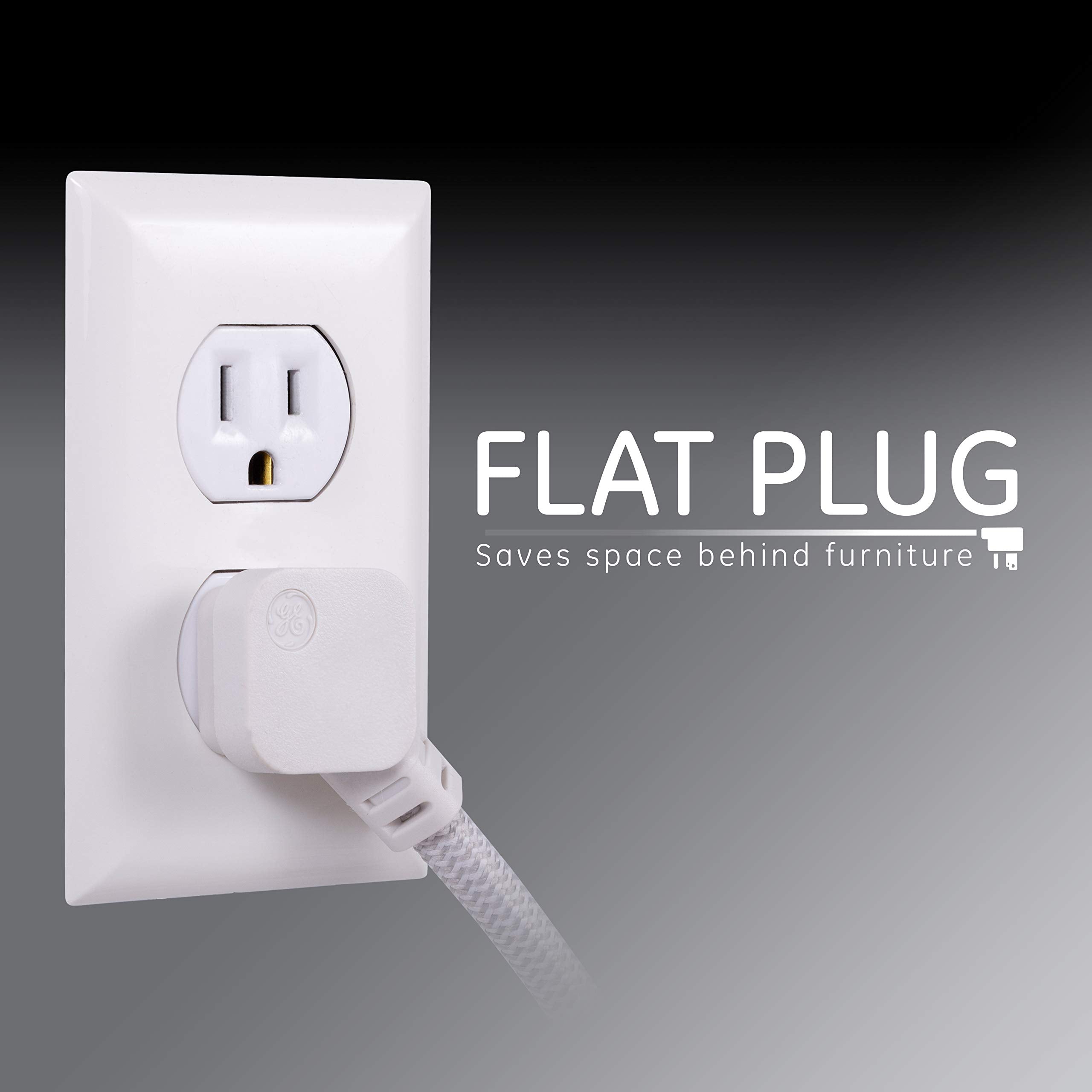 Ge Ultrapro 7 Outlet Surge Protector, Usb C Charging, 4 Ft Designer Braided Extension Cord, 1440 Joules, Compatible W/ Iphone 15