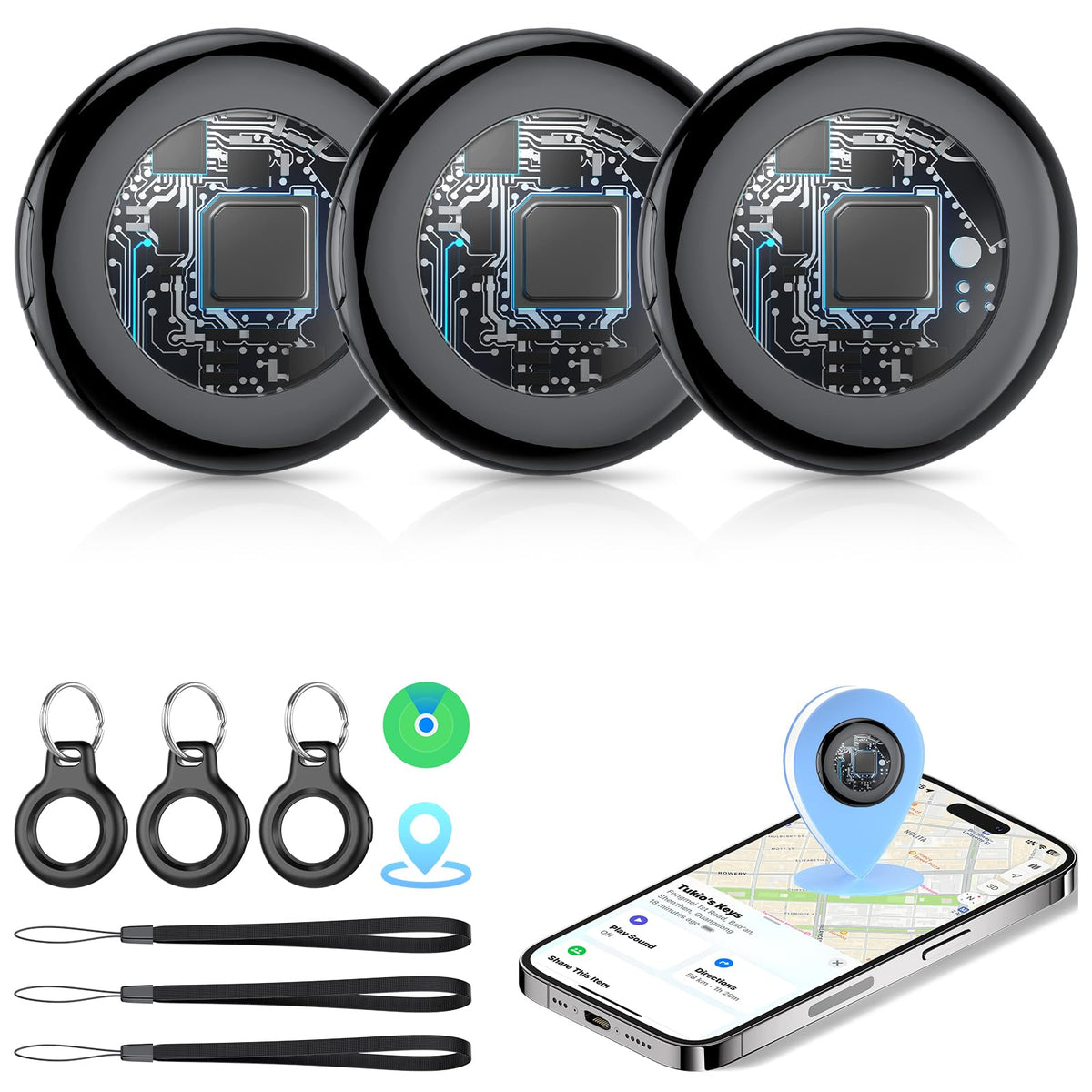 2026 New [Apple MFi Certified] (iOS Only) Tracker Tags-3 Pack, Bluetoo ...