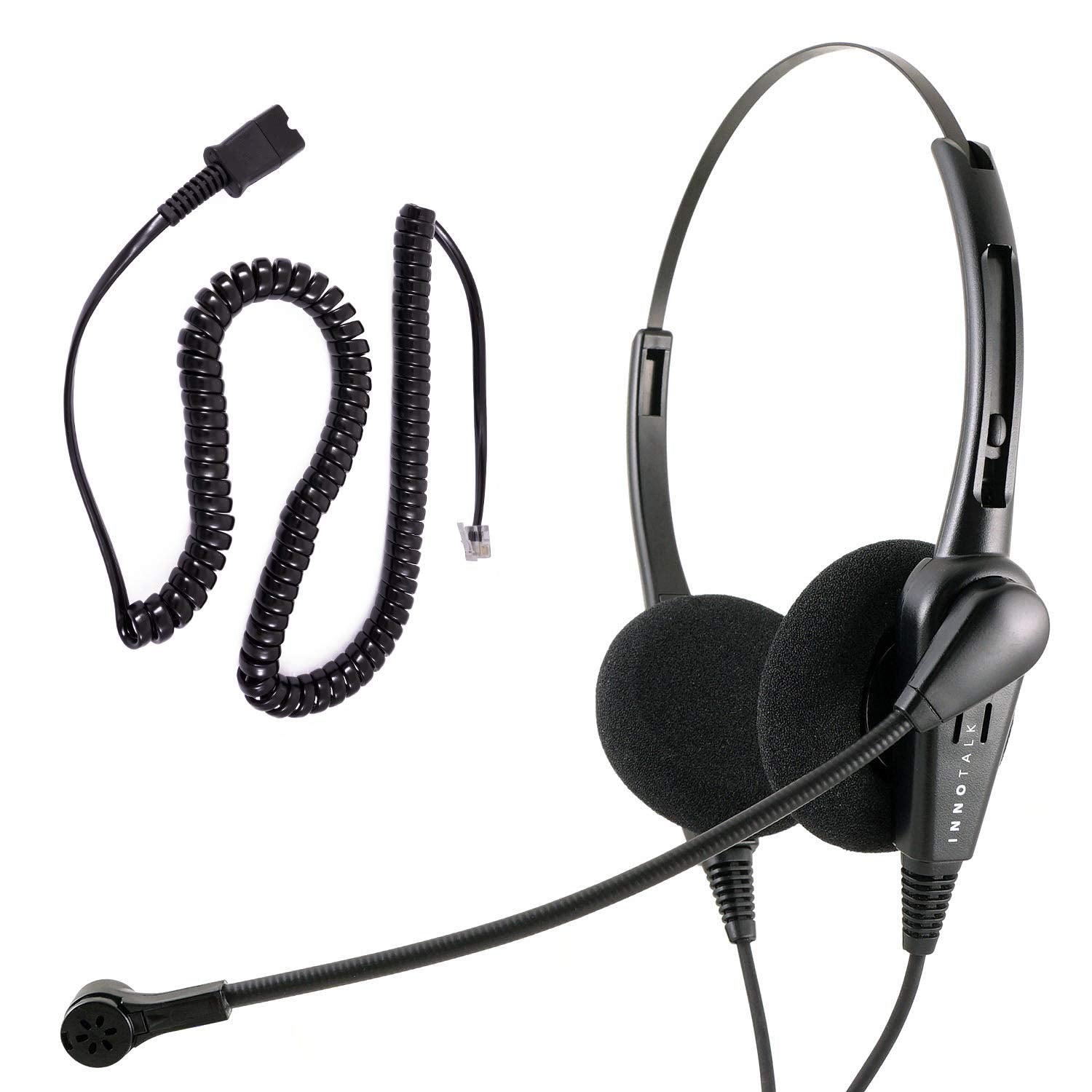 Innotalk Phone Headset Compatible With Cisco 7931 7940 7941 7942 7945   Cost Effective Call Center Noise Cancel Mic Binaural Hea