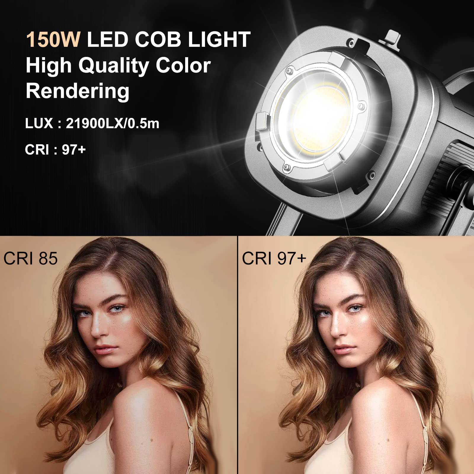 Gvm 150W Video Light Kit, 2700K 7500K Continuous Lighting For Photography With Lantern Softbox&Stand, Bi Color Studio Light Kit