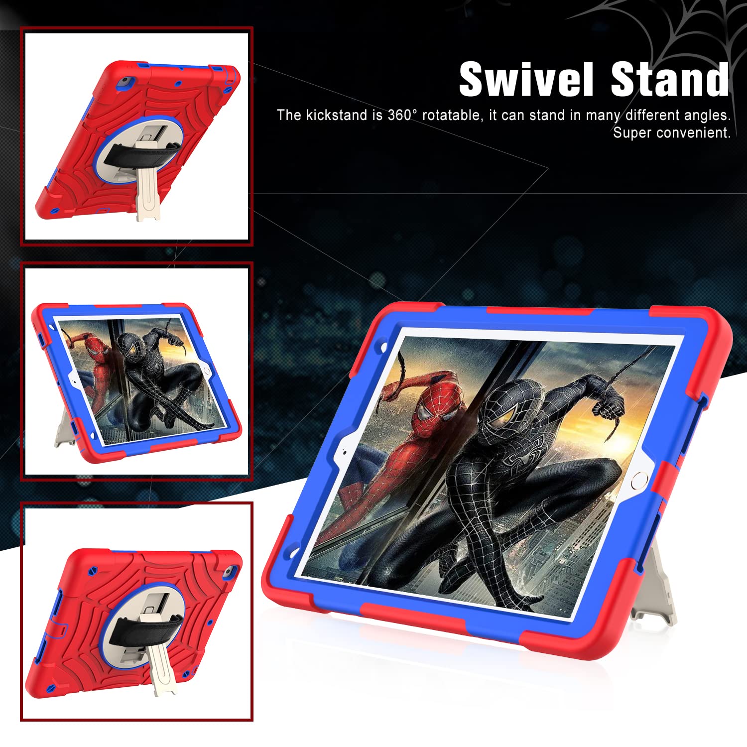 Ltrop Ipad 9Th/8Th/7Th Generation Case, Ipad 10.2 Case 2021/2020/2019, [Built In Screen Protector] [Shoulder Strap] [Swivel Kick