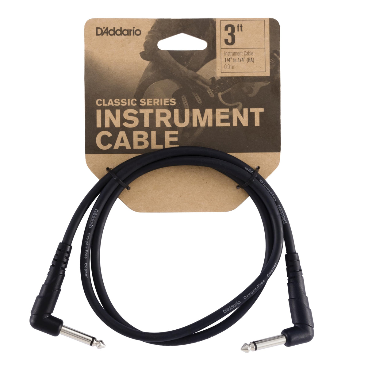 Daddario Accessories Classic Series Guitar Patch Cables   Guitar Pedal Cable With  Inch Ends   Durable & Reliable   Instrument C