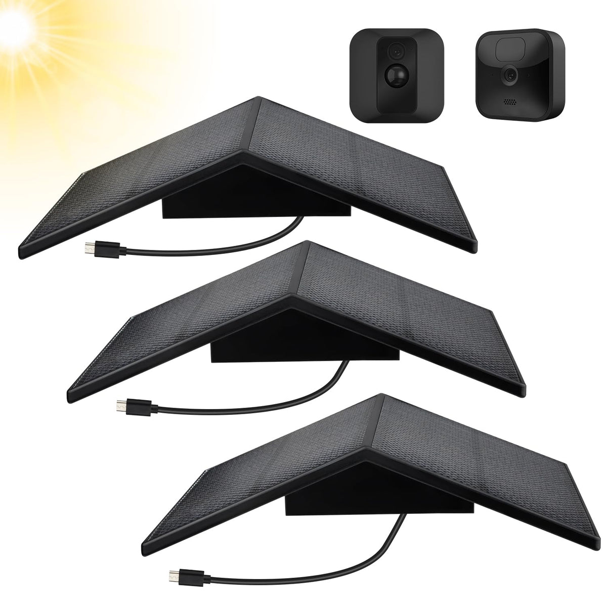 Solar Panel Compatible With Blink Outdoor (3Rd Gen) Blink Xt Xt2 Camera, Built In 5000Mah Rechargeable Battery, 4W Solar Panel F