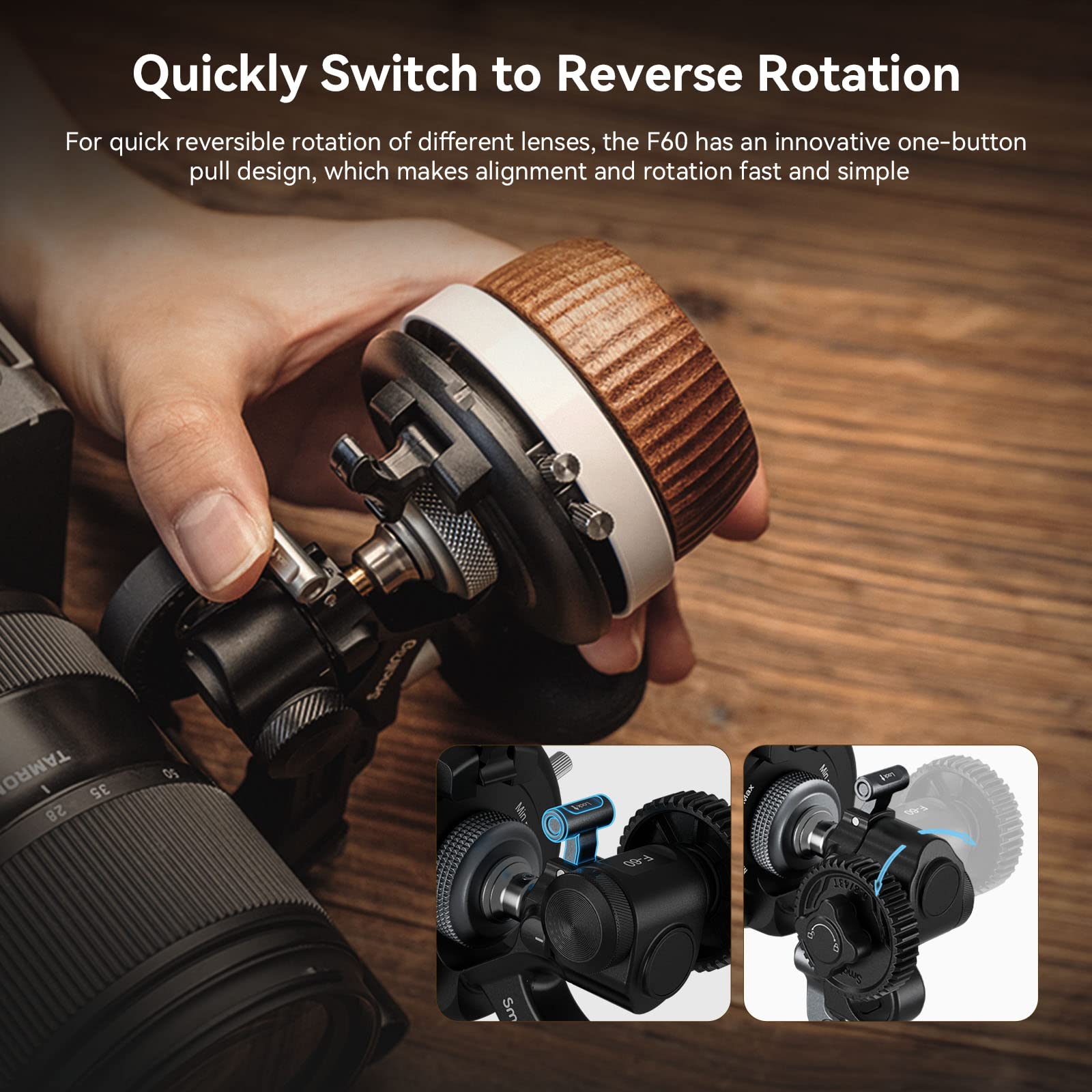 Smallrig F60 Follow Focus For Dslr And Mirrorless Camera Lenses, With Non Damping Design & Forward/Reverse Switch & A/B Stops, I