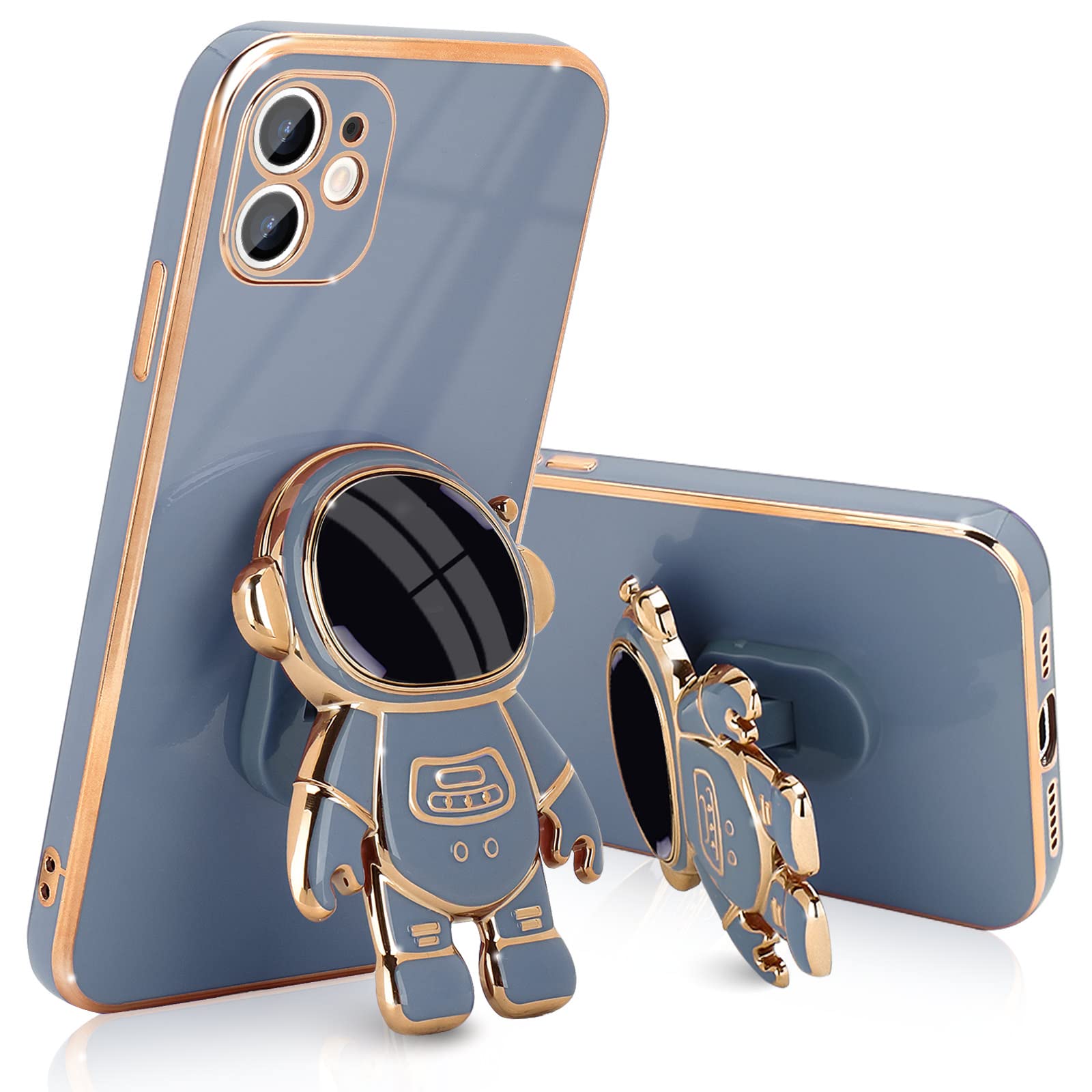 Pepmune Compatible With Iphone 12 Mini Case Cute 3D Astronaut Stand Design Camera Protection Shockproof Soft Back Cover For Appl