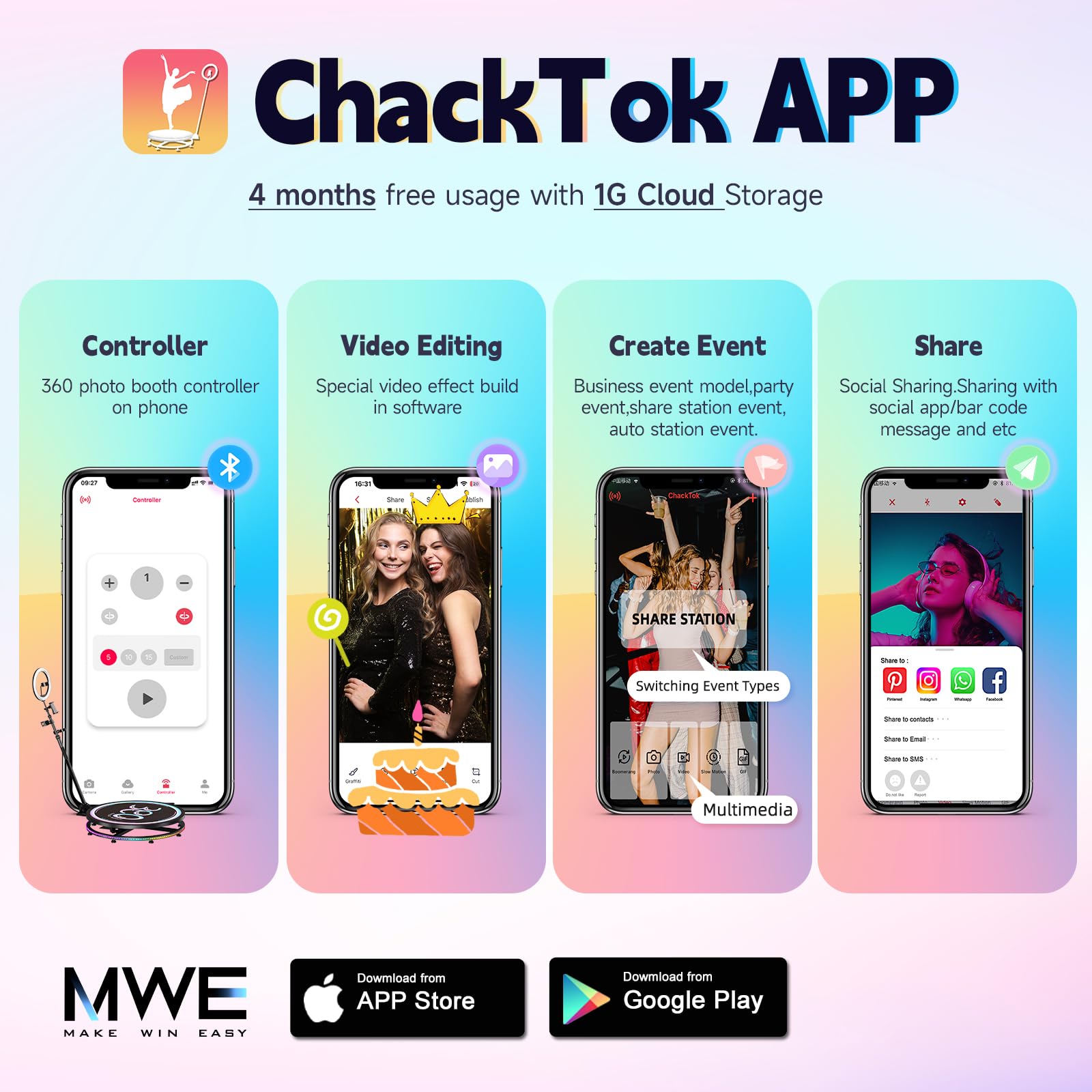 360 Photo Booth Machine With Software App Remote Control For Parties People To Stand On Free Customize Logo - Jiyang Auto Slow M