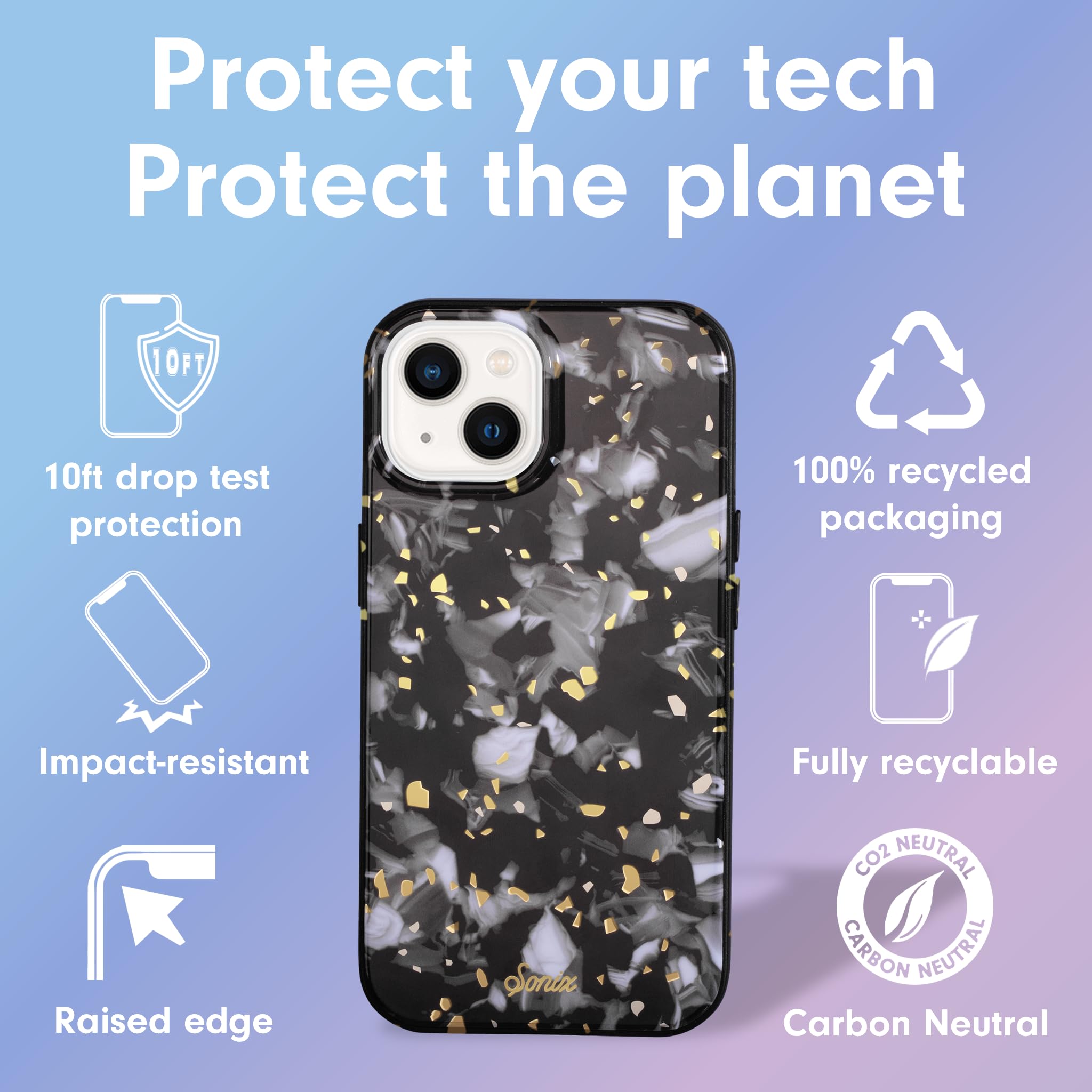 Sonix Case For Iphone 15 Plus, Iphone 14 Plus | Compatible With Magsafe | 10Ft Drop Tested | Nebula Tort Marble