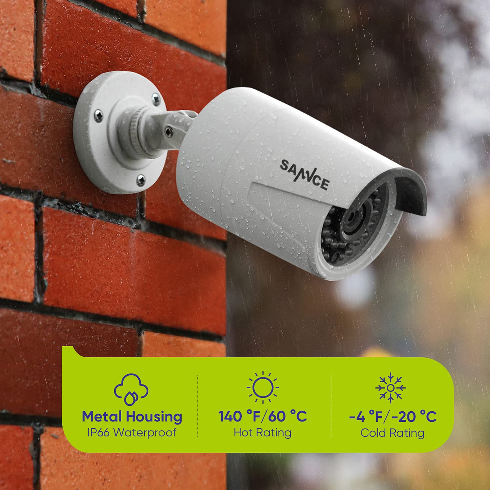 Sannce 8Ch 4K Poe Cctv System With 4 * 3Mp Outdoor Security Ip Camera, Audio Recording, Metal Casing, P2P, Motion Alert And Screenshot, No Hdd