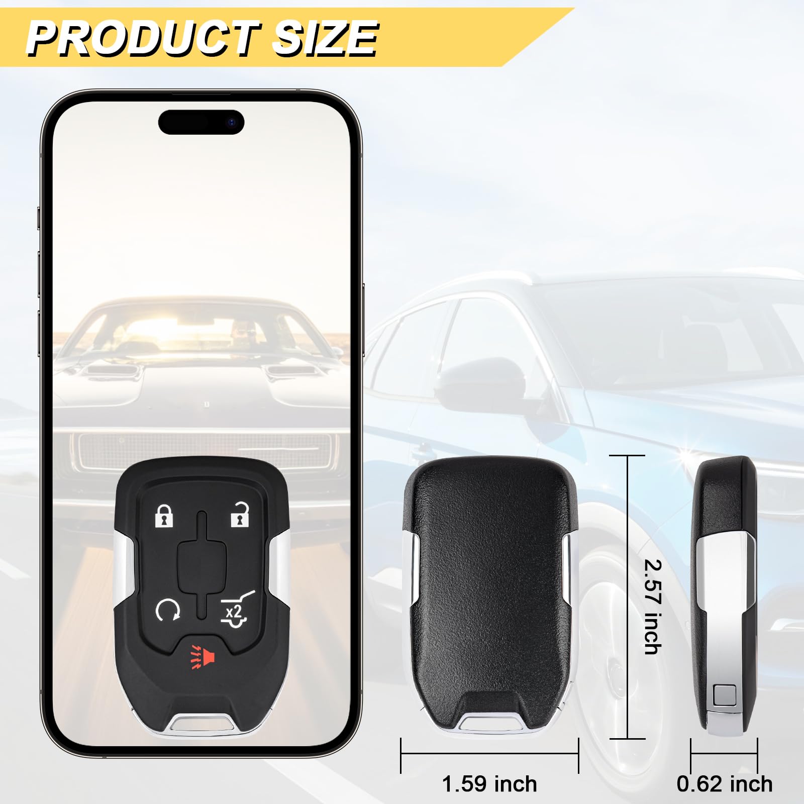 Vurkcy Key Fob Replacement For 2017-2021 Gmc Acadia Push Start Smart Proximity Keyless Entry Remote Start Control, 13508275 Hyq1