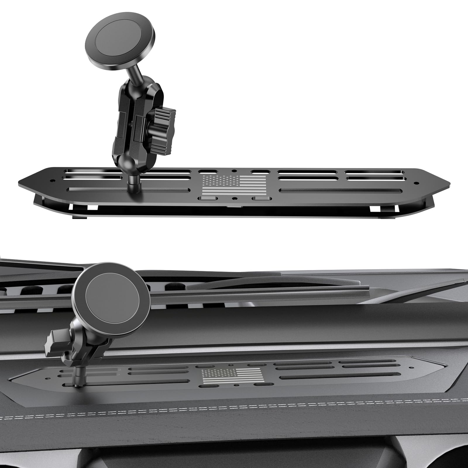 Swiftgaze Stainless Steel Phone Mount For 2018-2023 Wrangler Jl (Not 4Xe)&2020-2023 Gladiator Magnetic&Clamp Dual Heads All-Meta