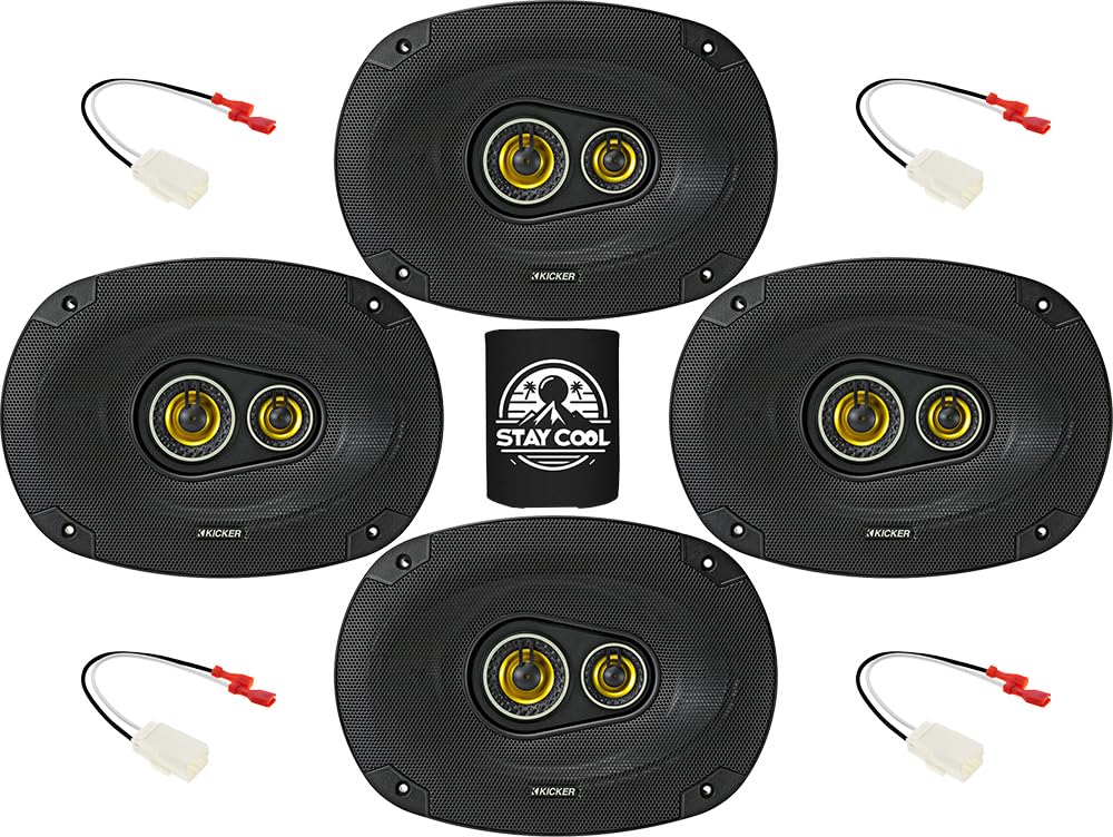 KICKER Speakers 6x9 inch for RAM 1500/2500/3500 (Amplified) 2019-2023 Upgrade Kit - 4 Pack of CS Series with Harness, Car Audio 