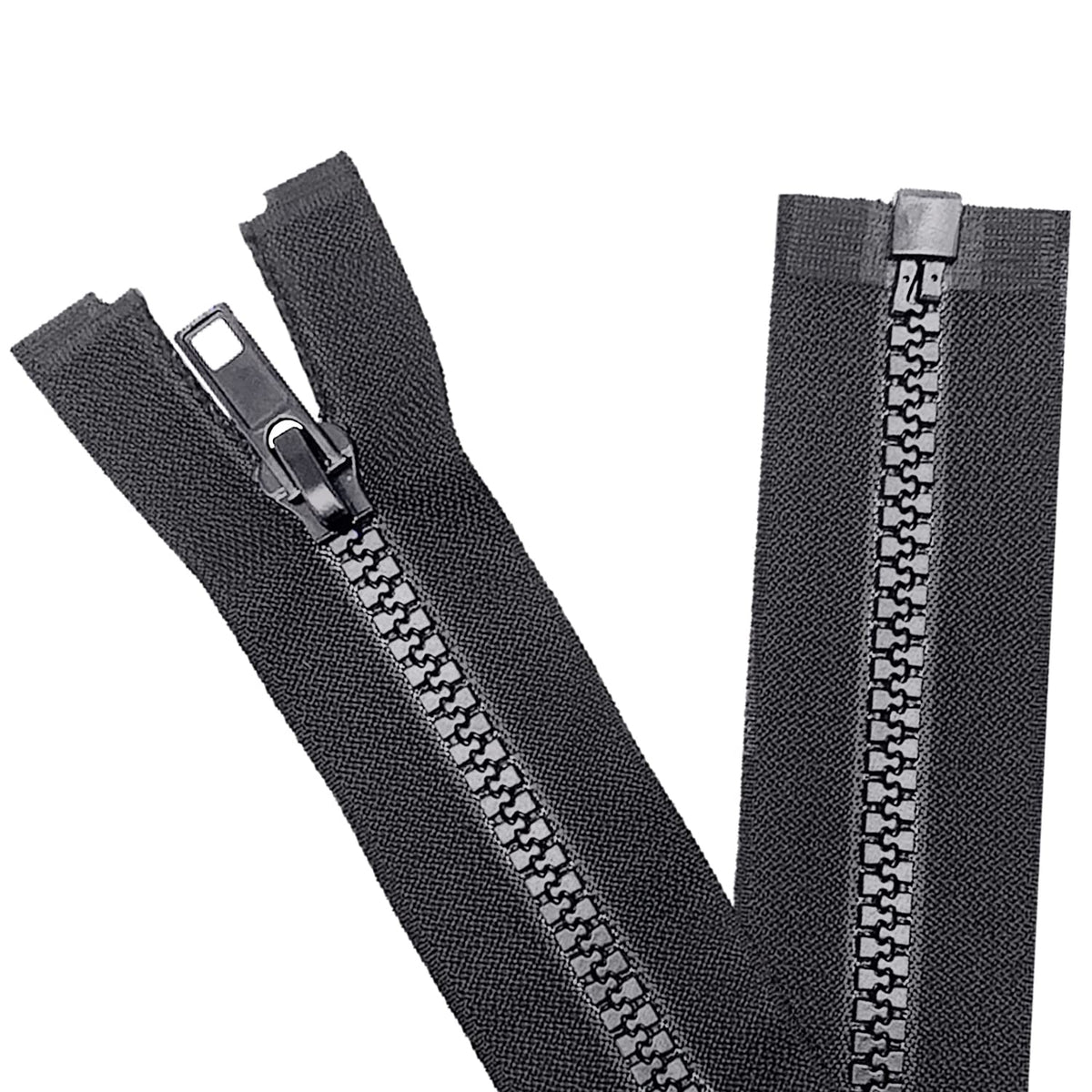Sawoake 2Pcs 5 20 Inch Separating Jacket Zippers For Sewing Coats Jacket Zipper Black Molded Plastic Zippers Bulk Tailor Diy Sew