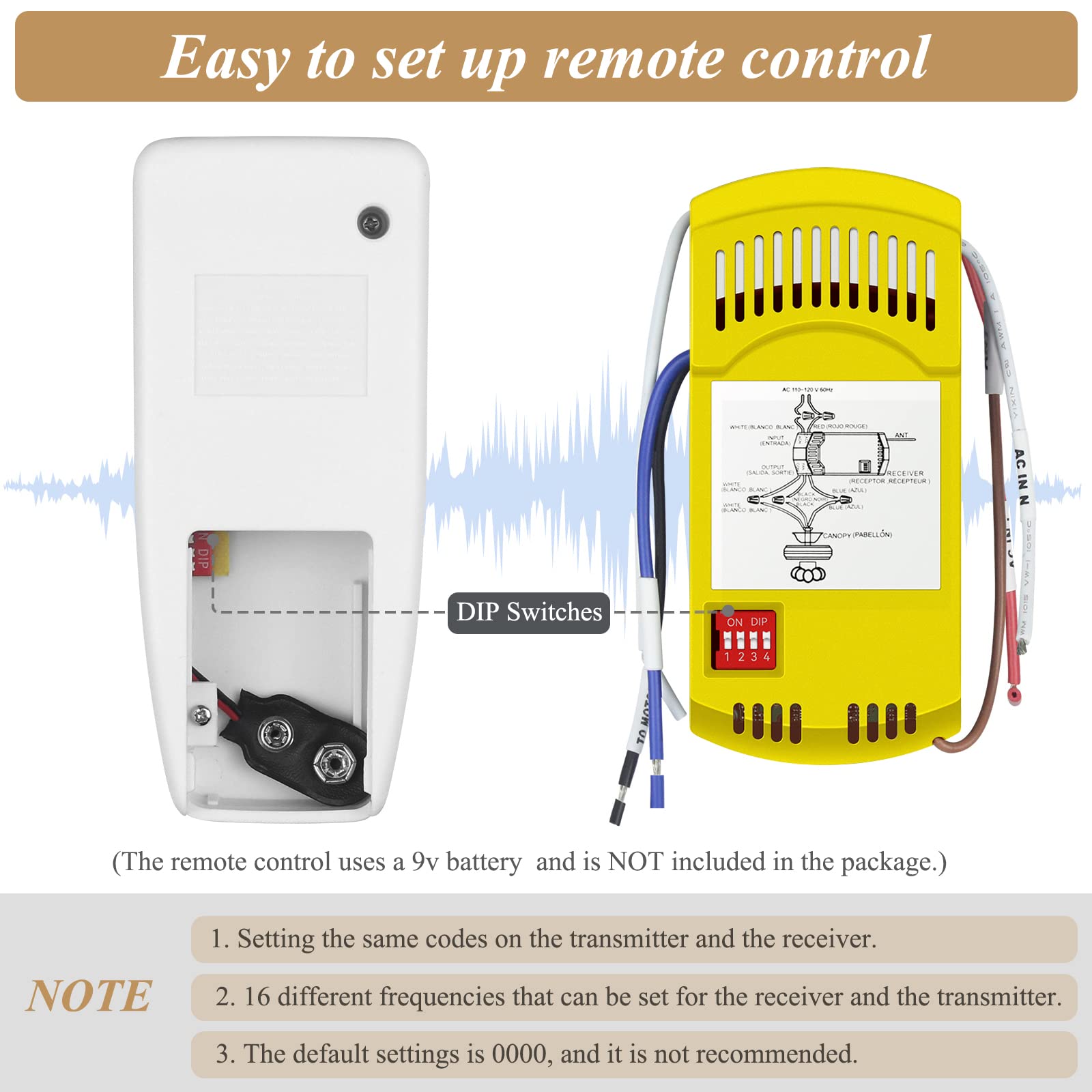 Universal Ceiling Fan Remote Control Kit For Harbor Breeze Hampton Bay, Hunter, Hunter Fan Remote For 3-Speed With Light Dimmer,