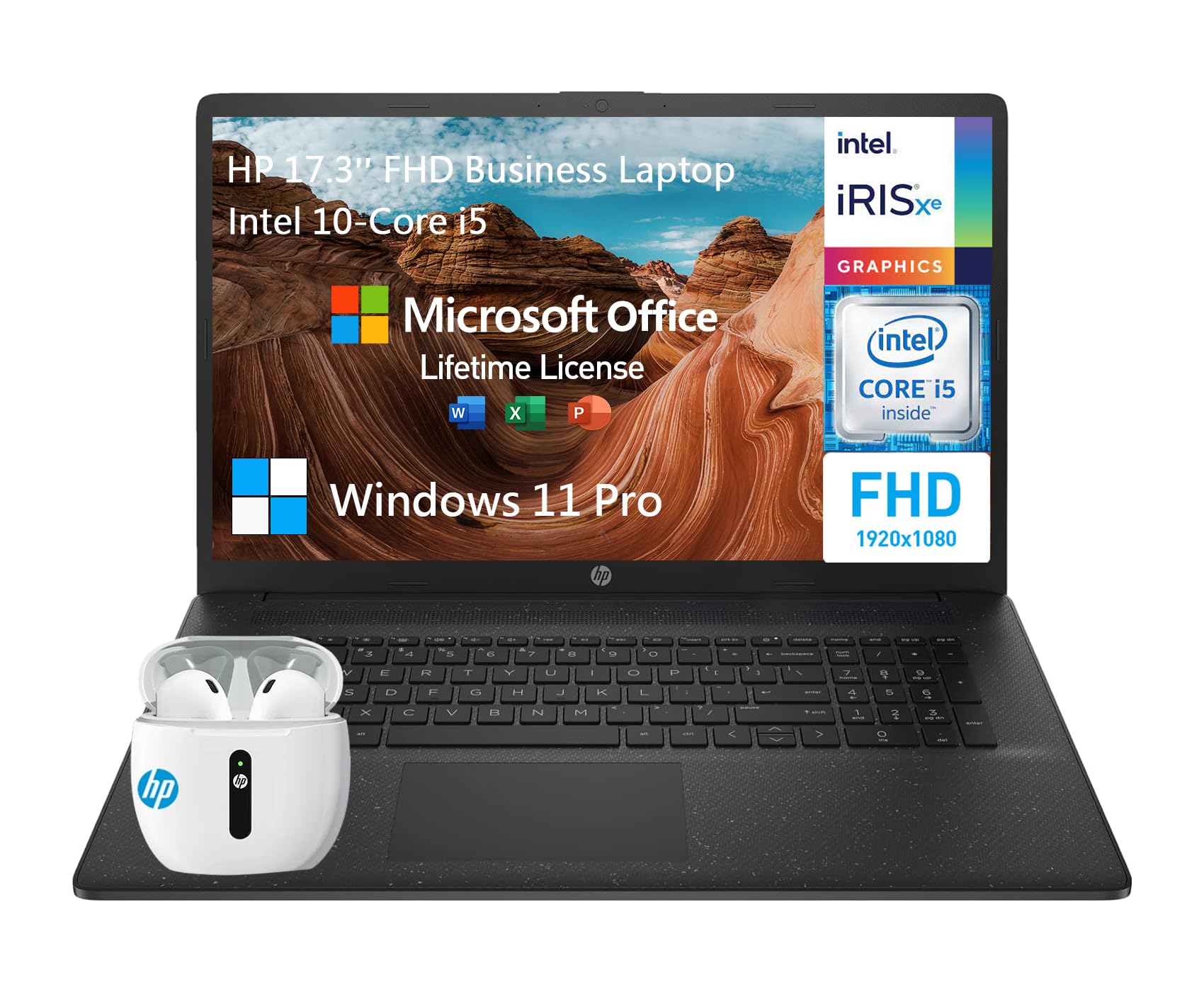 Hp 17 Inch Laptop Computer, Fhd Ips 17.3 Laptop Pc, Intel Core I5, 64Gb Ram, 2Tb Ssd, Microsoft Office Lifetime, Windows 11 Pro,