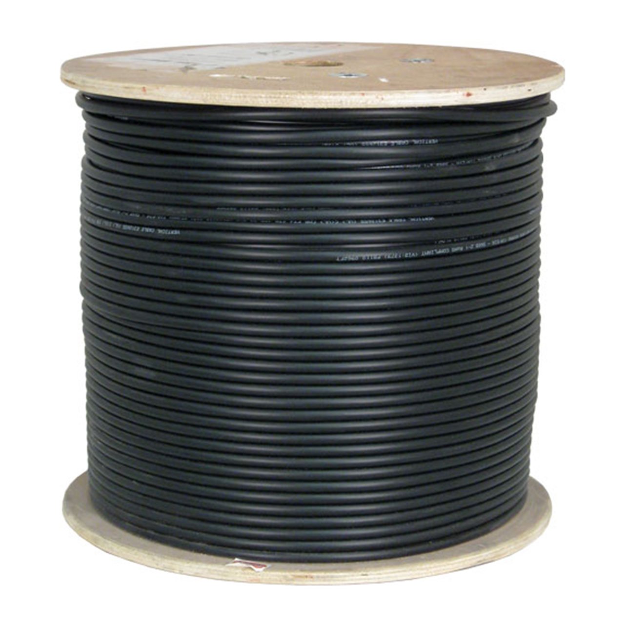Vertical Cable Cat6A 10G, Shielded, 23AWG, Solid Bare Copper, PVC, 1000ft, Bulk Ethernet Cable, Black