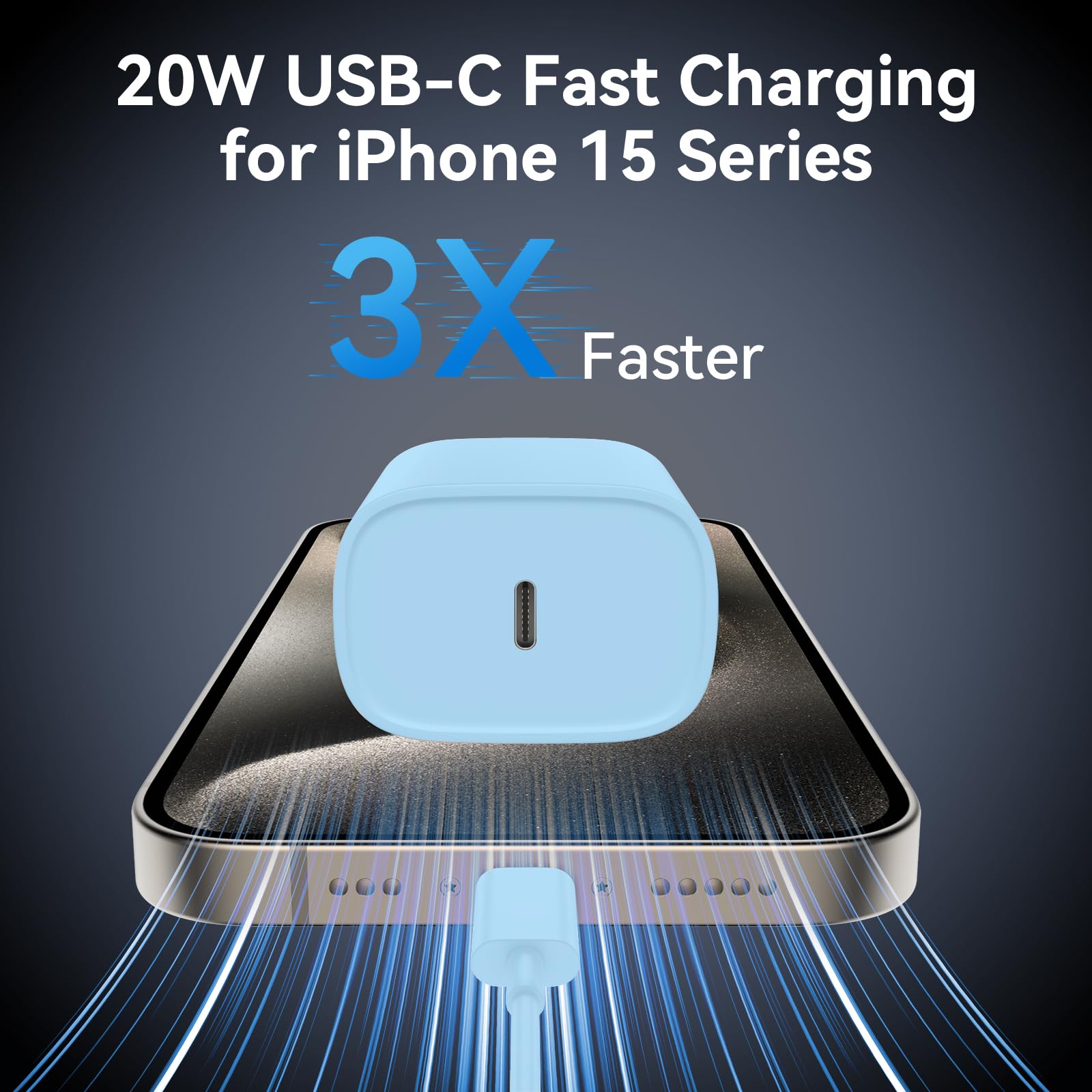 I Phone 16 Charger Fast Charging, 6Ft Usb C Long Cable Cord With I Phone 16 Promax Fast Charger Block 20W Wall Charger For I Pho