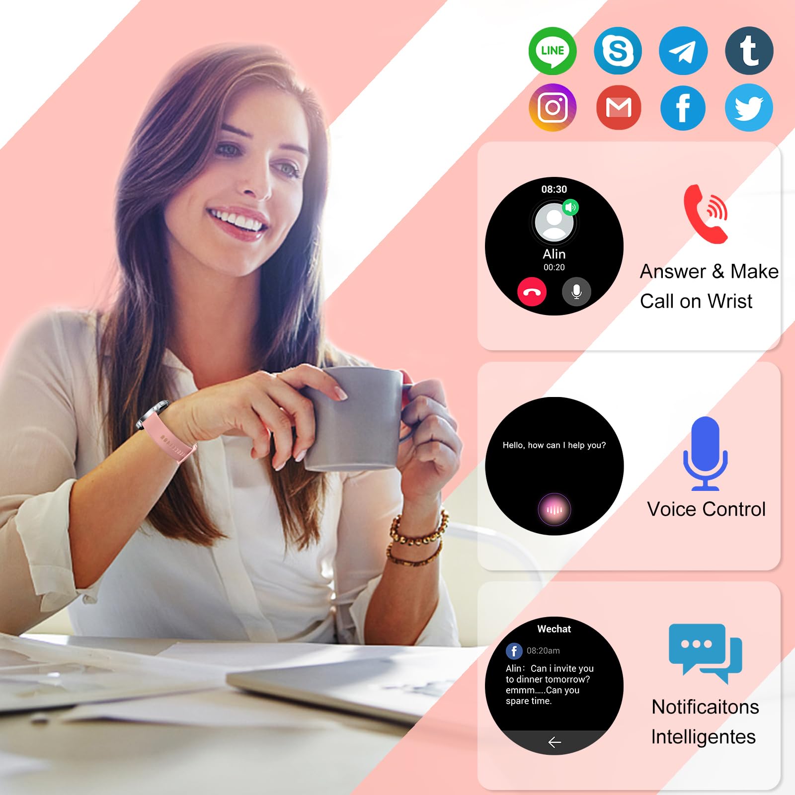 Smart Watch, 1.43 '' Smartwatch For Men Women (Answer/Make Call), Fitness Tracker With 110+ Sport Modes, Ip68 Waterproof, Spo2,