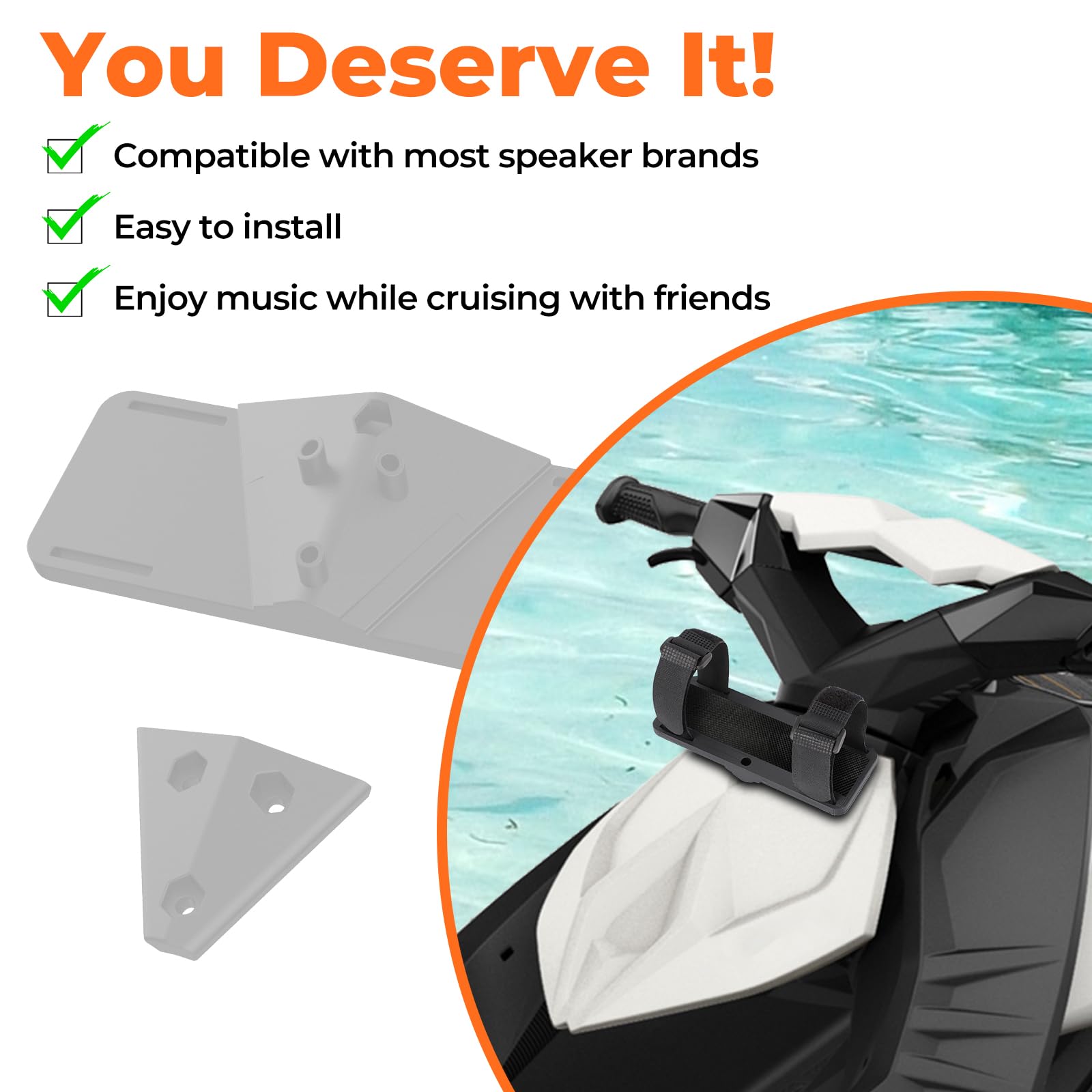 Wikibb Universial Speaker Mount For Sea Doo Sea Doo Spark Trixx, Cruise Speaker Bracket For Sea Doo Spark 2 Up (Speaker Not Incl