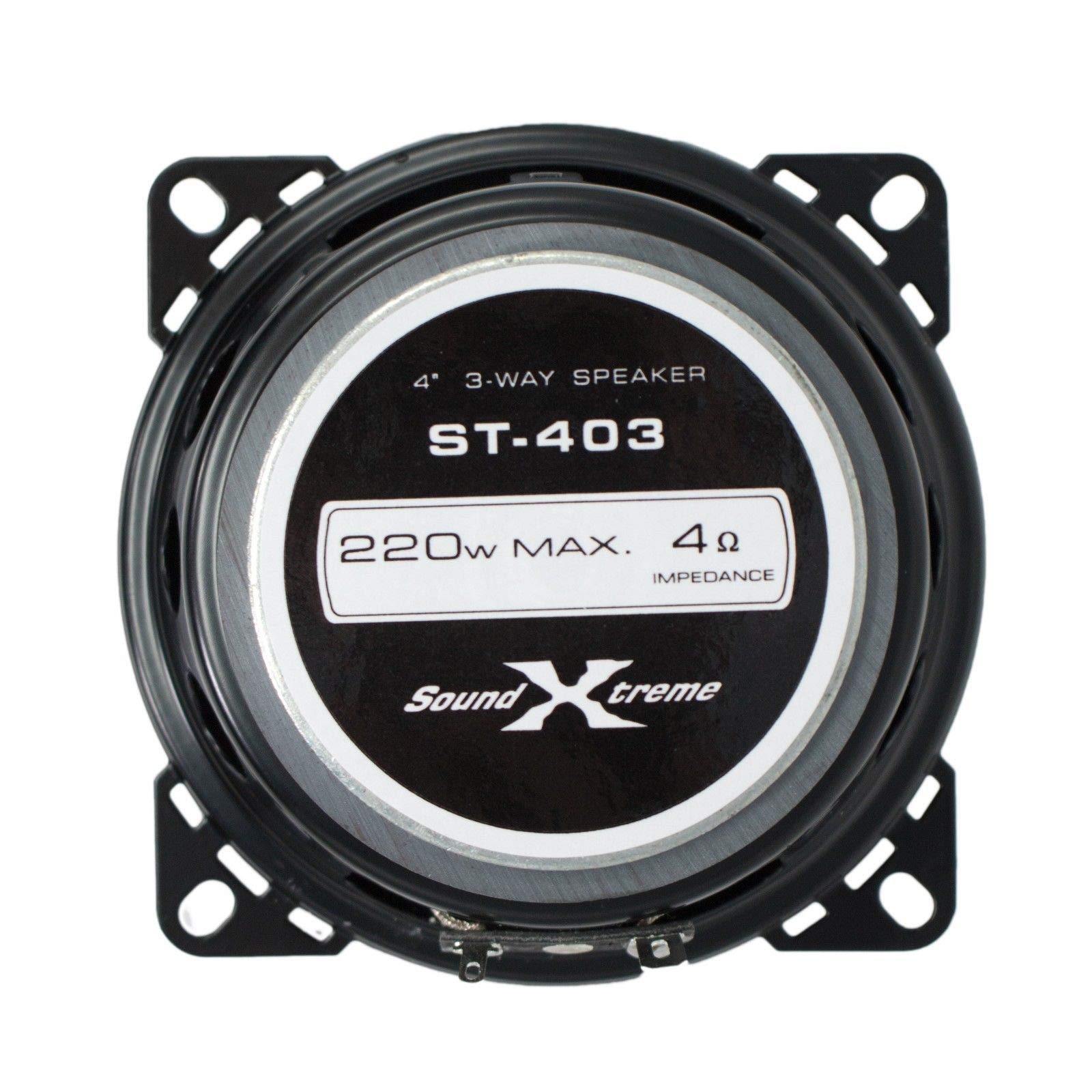 Pair Of Soundxtreme 4'' In 3 Way 220 Watts Coaxial Car Speakers Cea Rated (2 Speakers)