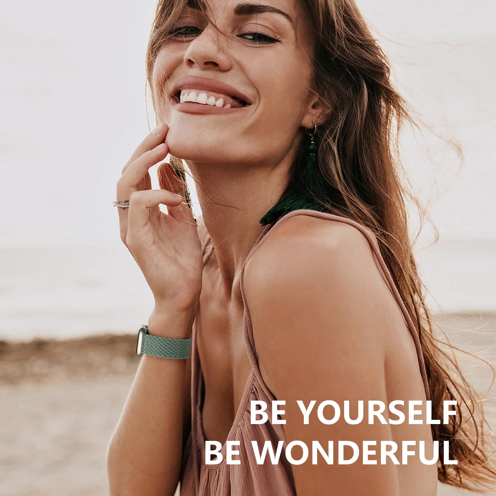 Zedoli Elastic Braided Band Compatible With Apple Watch 42Mm 44Mm 45Mm 49Mm 46Mm For Women Men, Stretchy Solo Loop Soft Nylon Sp