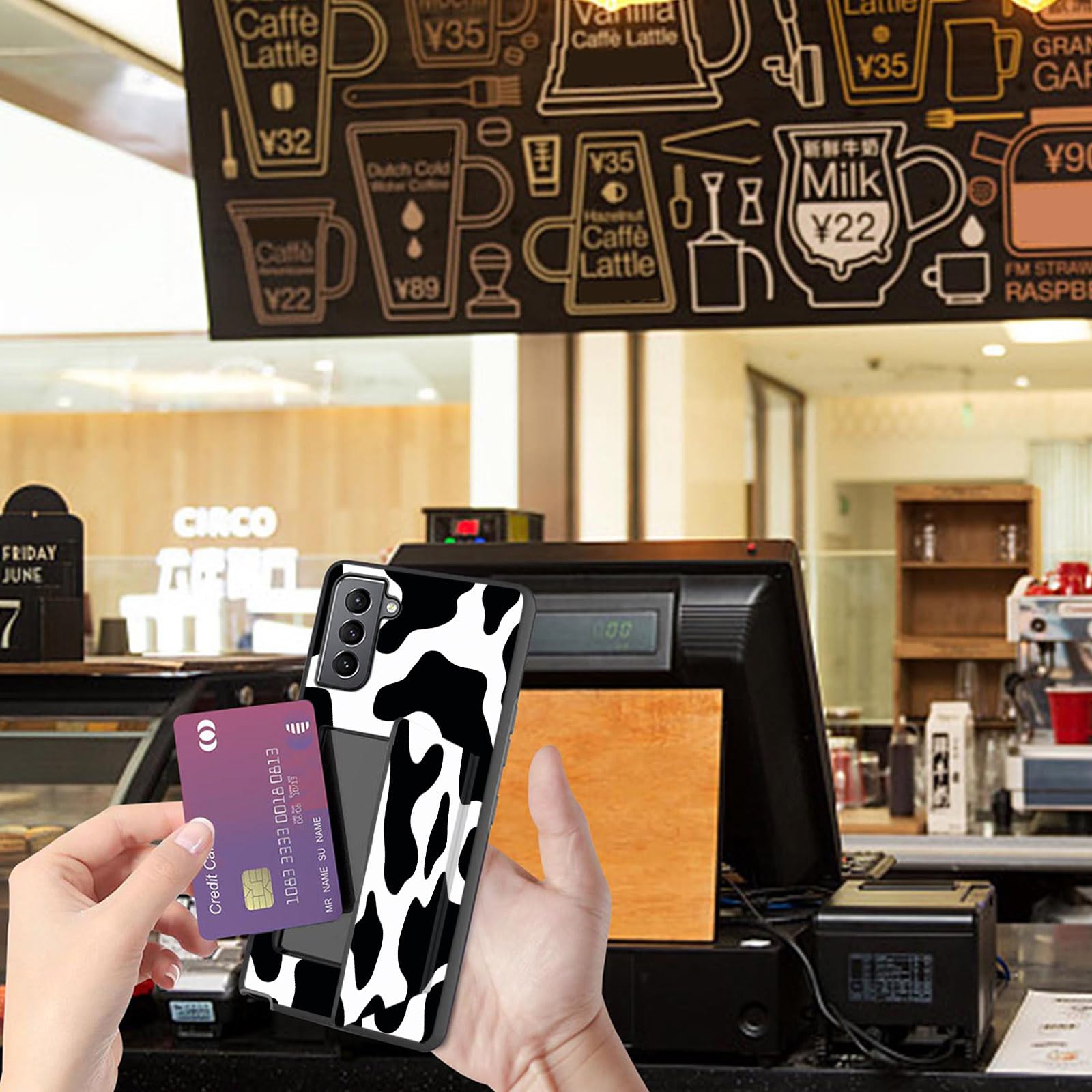 Wiaekosef Compatible With Galaxy S23 Plus 5G Case,Wallet Case Credit Card Holder Dual Layer Hybrid Shockproof Pc + Tpu Case Cove