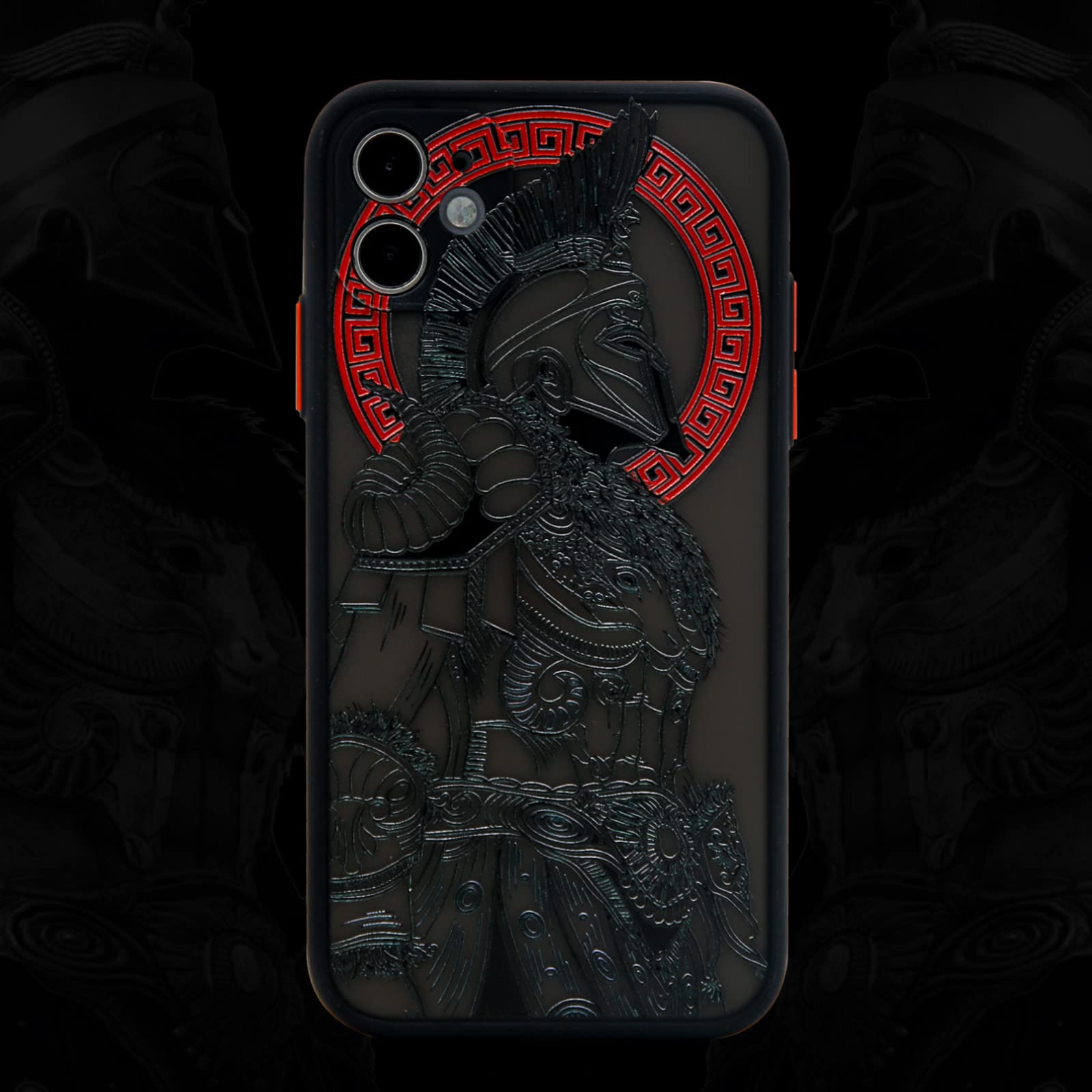 Cool Gladiator Phone Case With 3D Embossed Compatible For Iphone 11 Clear Frosted Trendy Iphone Case