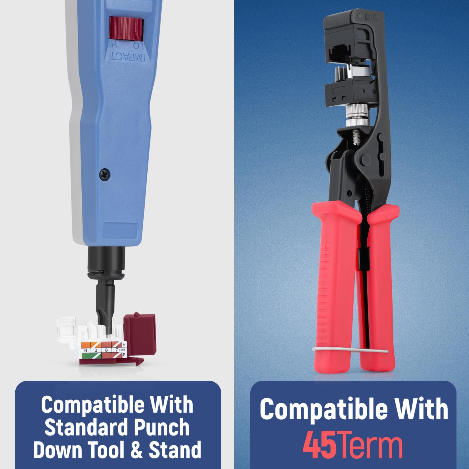 Everest Media Solutions 45 Angled Cat6A Keystone Jack In Red   Slim Profile, Utp Rj45 Female Ethernet Connector   Compatible Wit