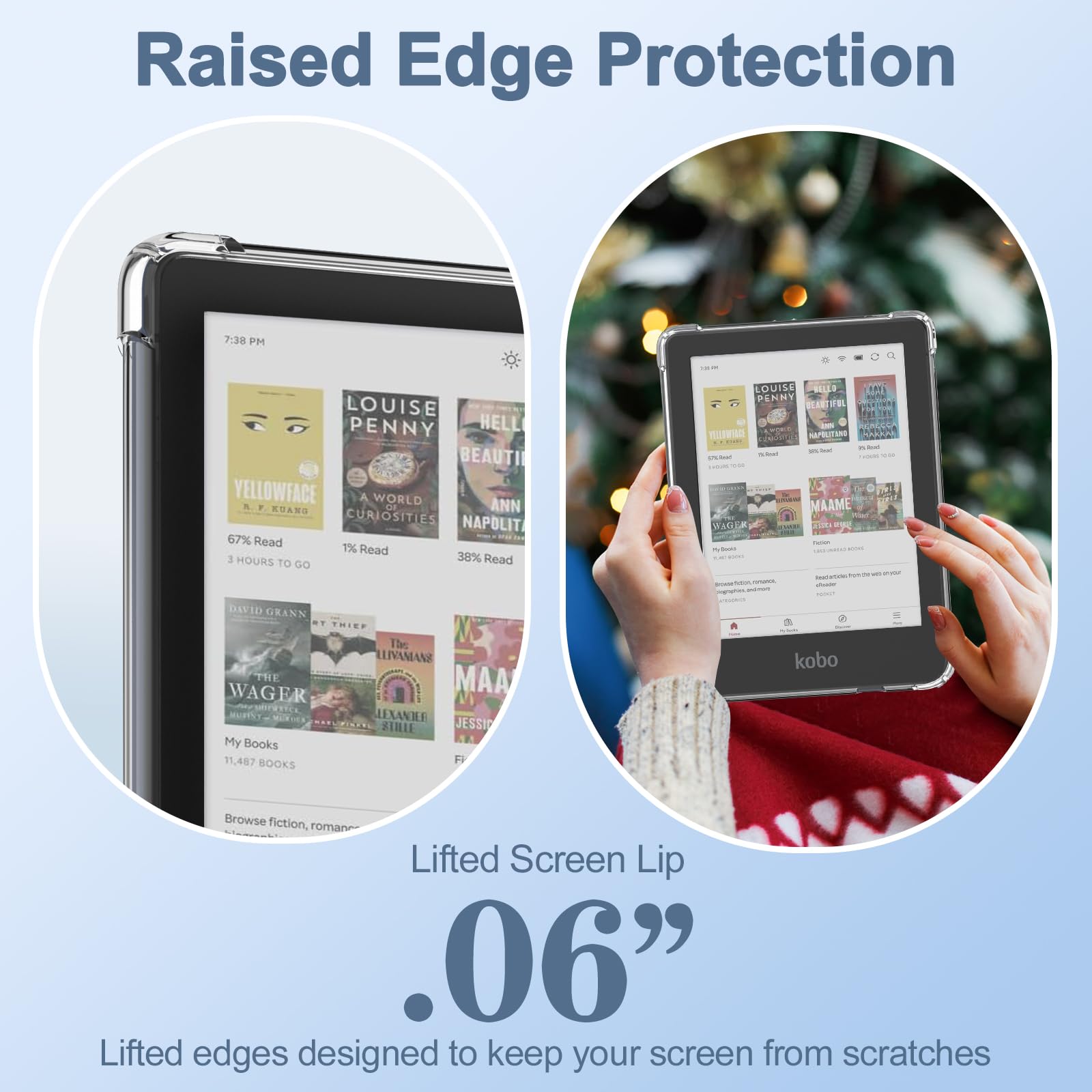 Caweet Clear Case For Kobo Clara Colour/Bw 6 Inch 2024 Release, Ultra Soft Flexible Transparent Tpu Skin Bumper Back Cover Shell