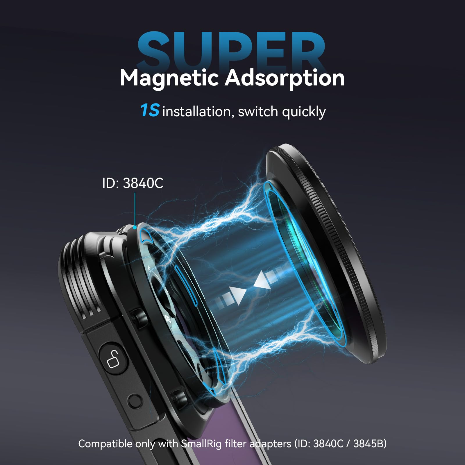 Smallrig 52Mm Magnetic Variable Nd Filter Nd2 Nd32 (1 5 Stops) No X Cross Hd Optical Glass Waterproof Scratch Resistant Magnetic