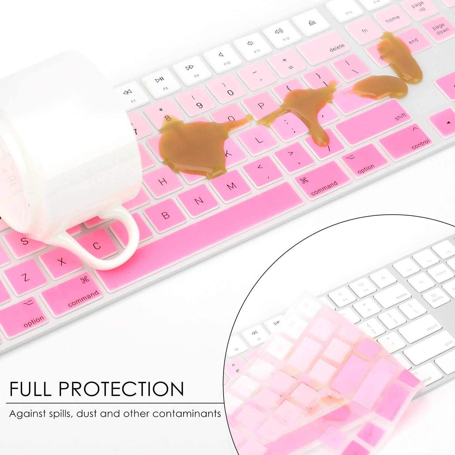 Allinside Ombre Pink Cover For Apple Imac Magic Wireless Bluetooth Keyboard With Numeric Keypad Mq052Ll/A A1843 Us Layout