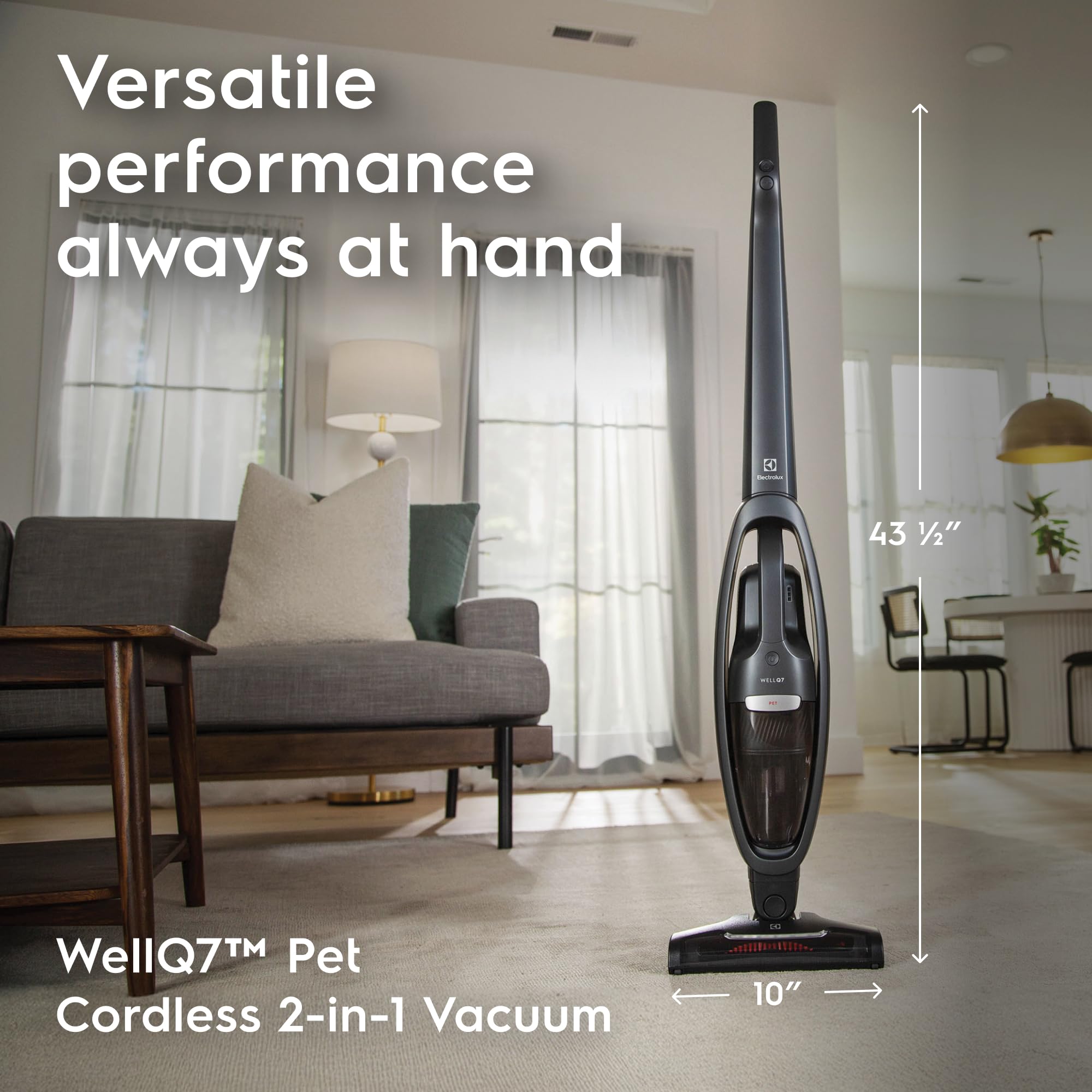 Electrolux Wellq7 Pet Cordless 2 In 1 Vacuum Cleaner With Motorized Petpro+ Nozzle For Easy Pet Hair Removal, 50 Minute Run Time