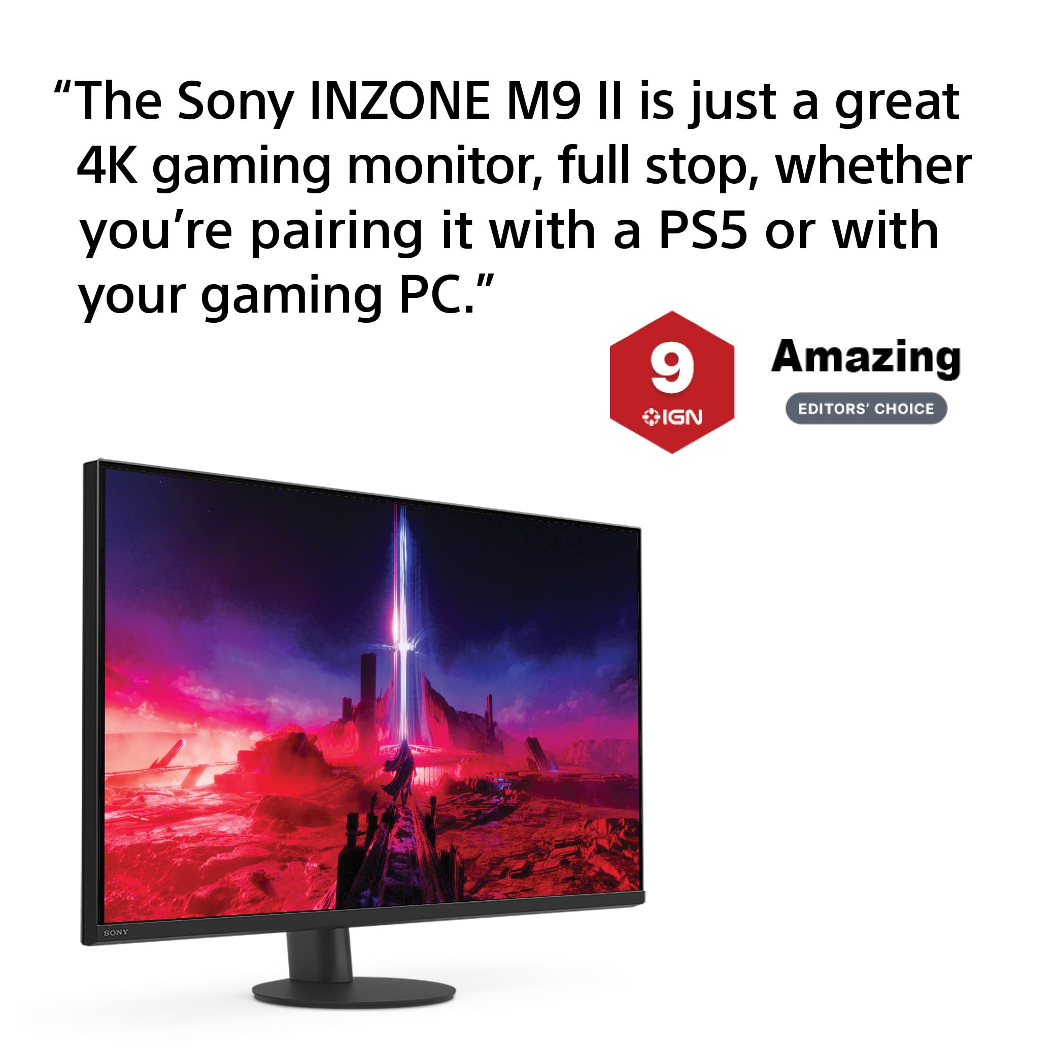 Sony Inzone M9 Ii 27    4K Uhd (3840 X 2160) 160Hz Full Array Led 1Ms Gtg Nvidia G-Sync Gaming Monitor, Displayhdr 600, Built-In