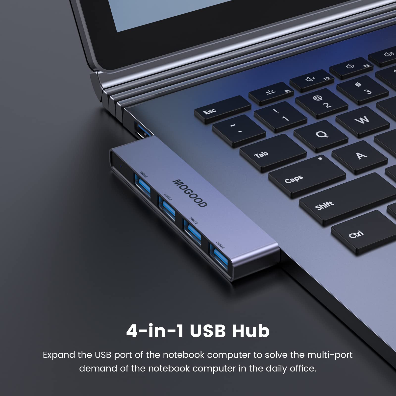 Usb Hub For Laptop,Mogood Usb Hub 3.0 Usb Splitter Ultra Slim Data Usb Hub [Charging Not Supported] Multi Usb Port Expander Usb
